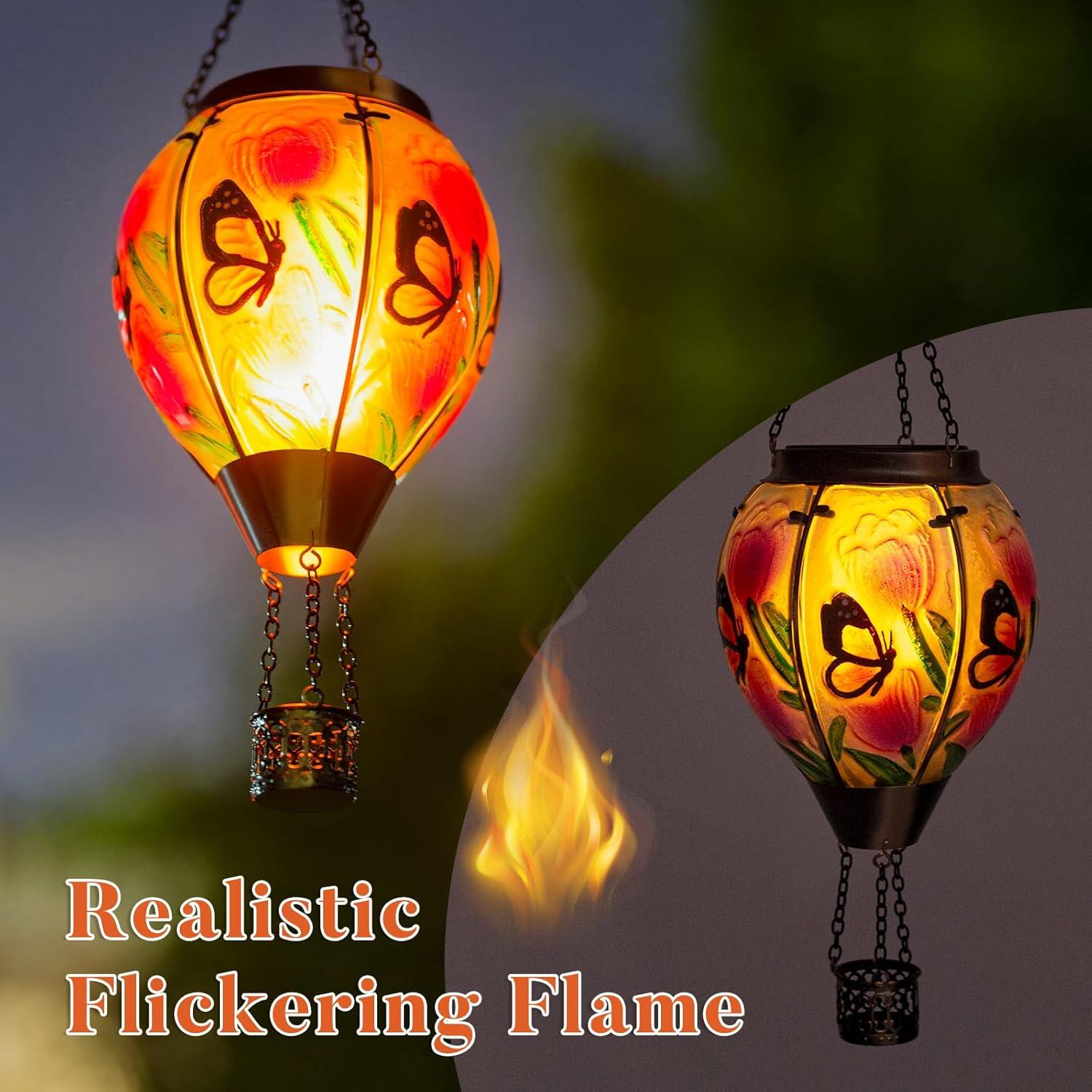 Linterna Solar Globo Aerostático Dreamskip Mariposa Amarilla 45cm