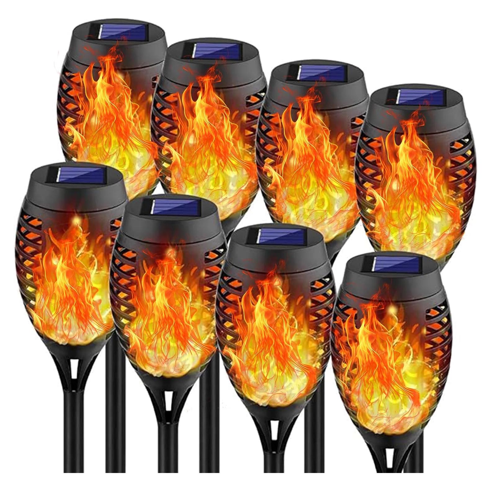 Luces Solares de Antorcha Swingers, 8 Unidades Amarillo IP65