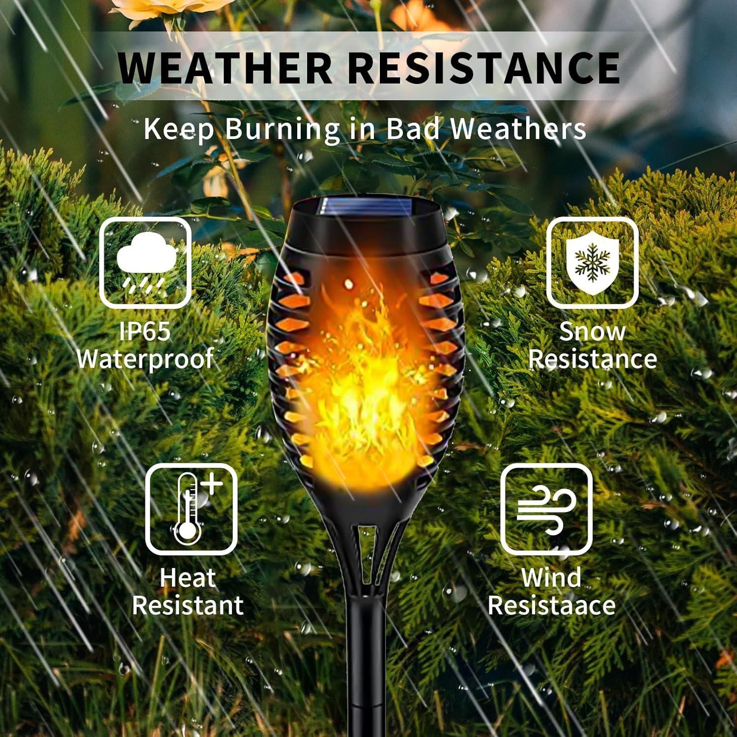 Luces Solares de Antorcha Swingers, 8 Unidades Amarillo IP65