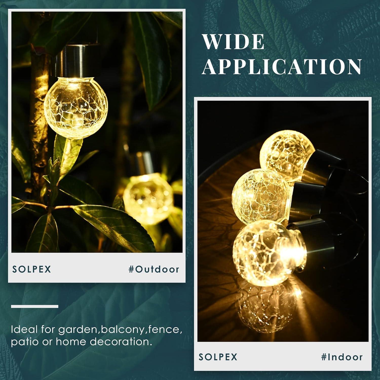 Paquete de 12 Luces Solares Colgantes SOLPEX LED Blanco Cálido