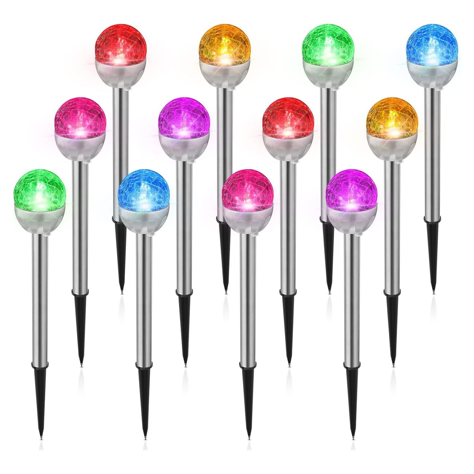 Luces Solares Decorativas BBTO 12 Pcs LED Multicolor Jardín
