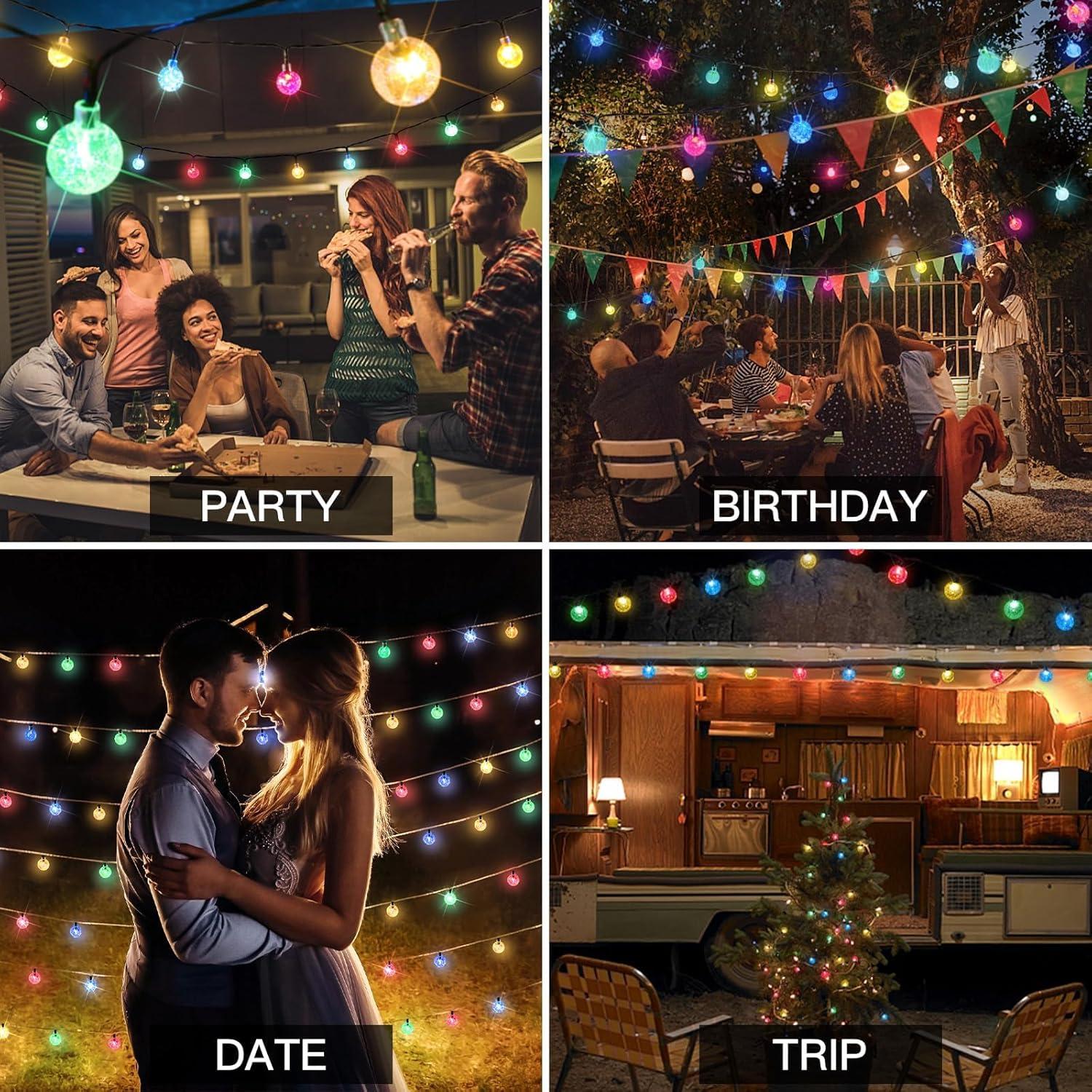 Luces Solares SUDDUS 2 Paquetes 60 LED Multicolores IP67