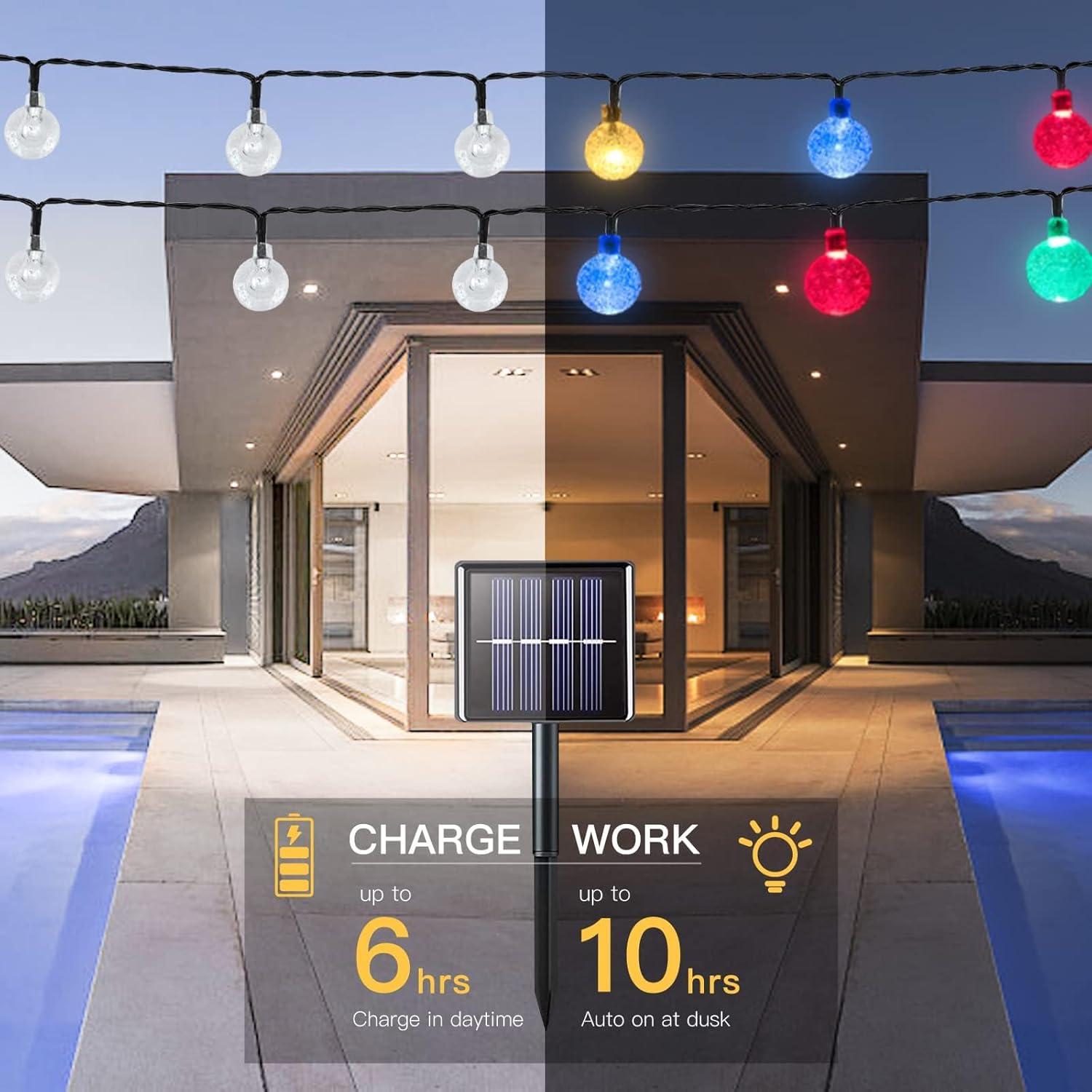 Luces Solares SUDDUS 2 Paquetes 60 LED Multicolores IP67