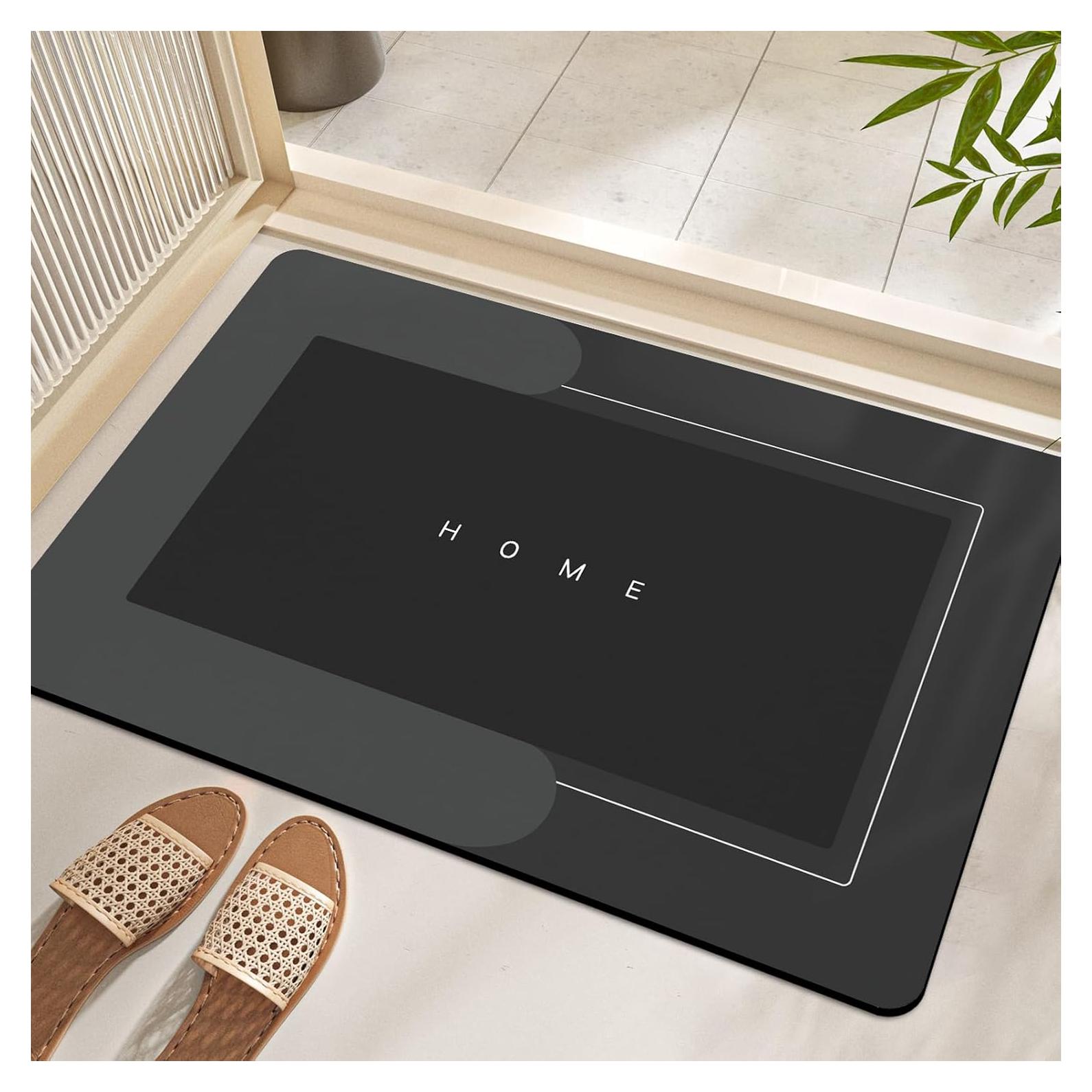 Alfombra de baño TOKLYUIE 40x60cm antideslizante gris oscuro