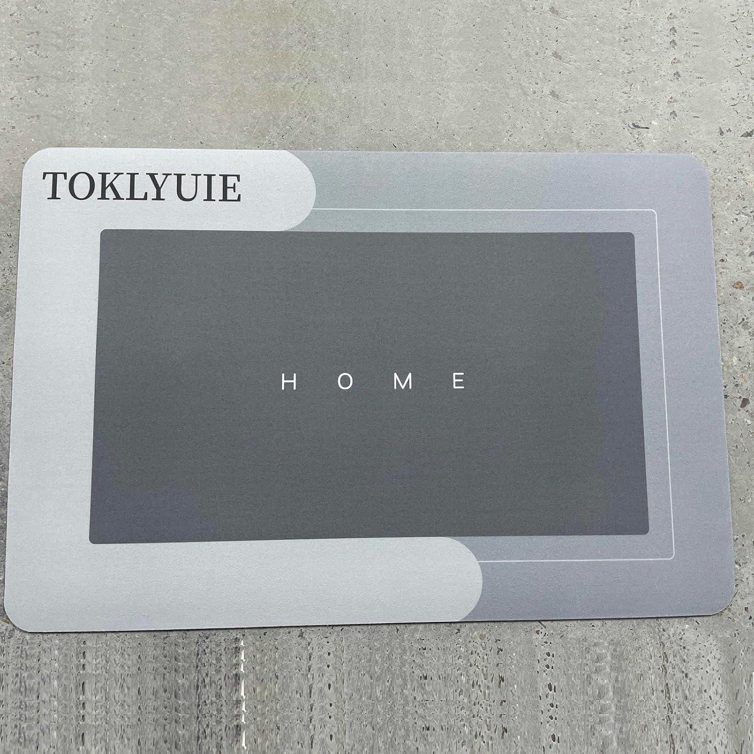 Alfombra de baño TOKLYUIE 40x60cm antideslizante gris oscuro