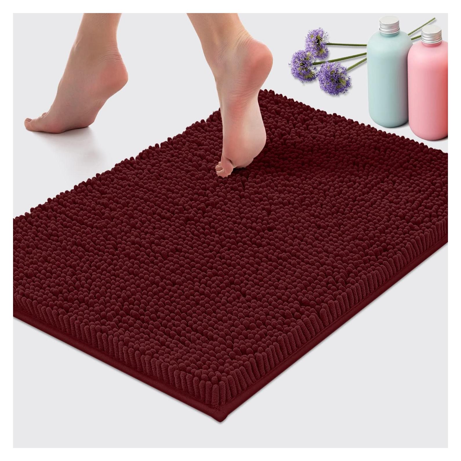 Alfombra de Baño LuxUrux Burdeos 61x43 cm Antideslizante