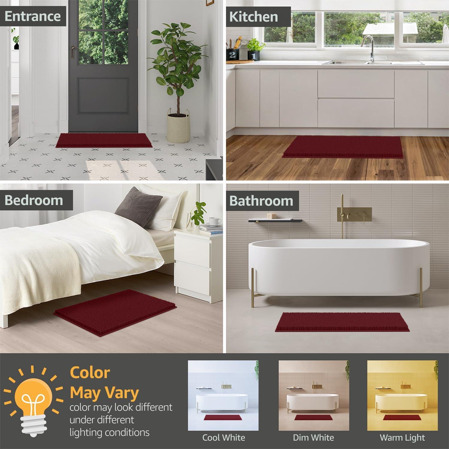 Alfombra de Baño LuxUrux Burdeos 61x43 cm Antideslizante