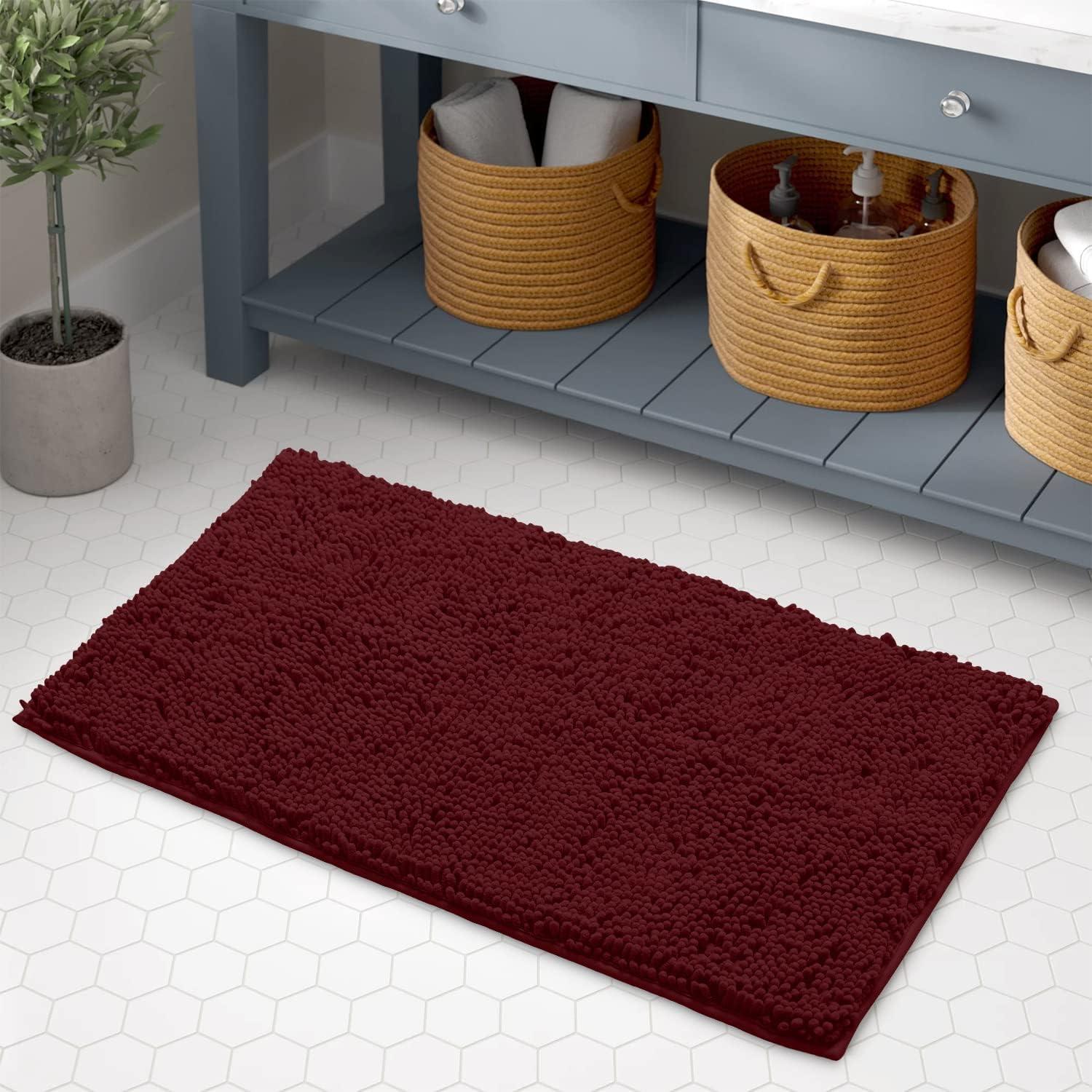 Alfombra de Baño LuxUrux Burdeos 61x43 cm Antideslizante