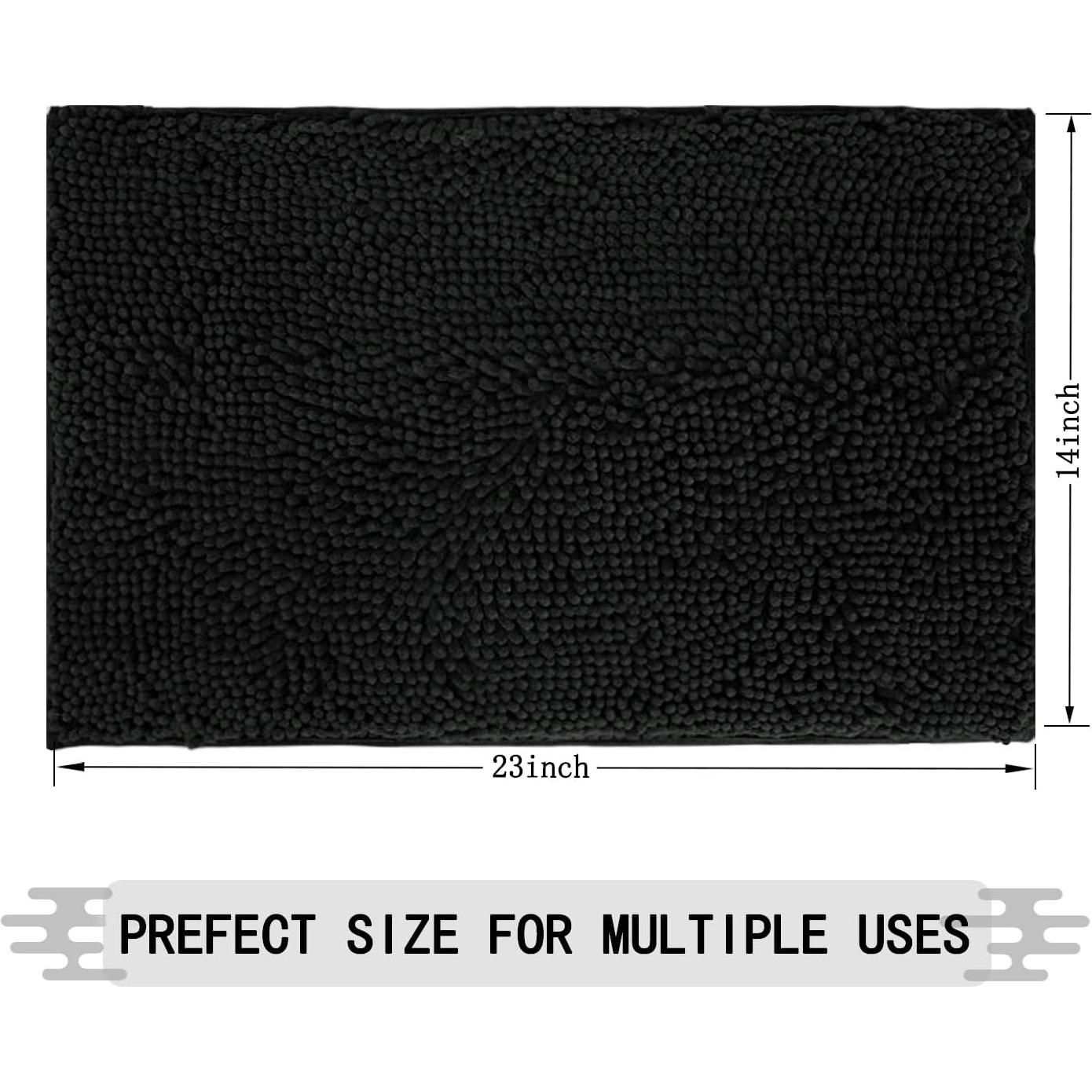 Alfombra de Baño BOANKODU 58x36 cm Antideslizante Negra