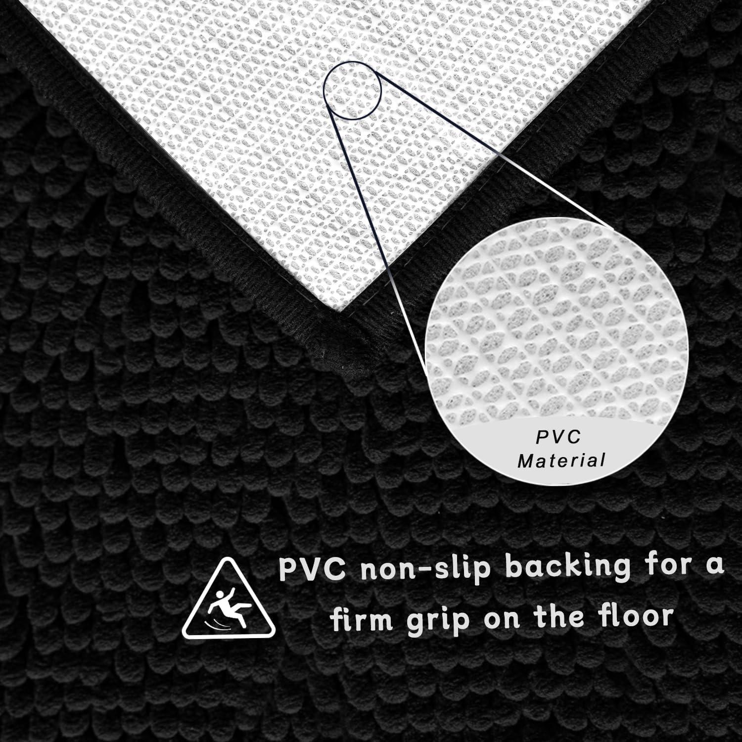 Alfombra de Baño BOANKODU 58x36 cm Antideslizante Negra