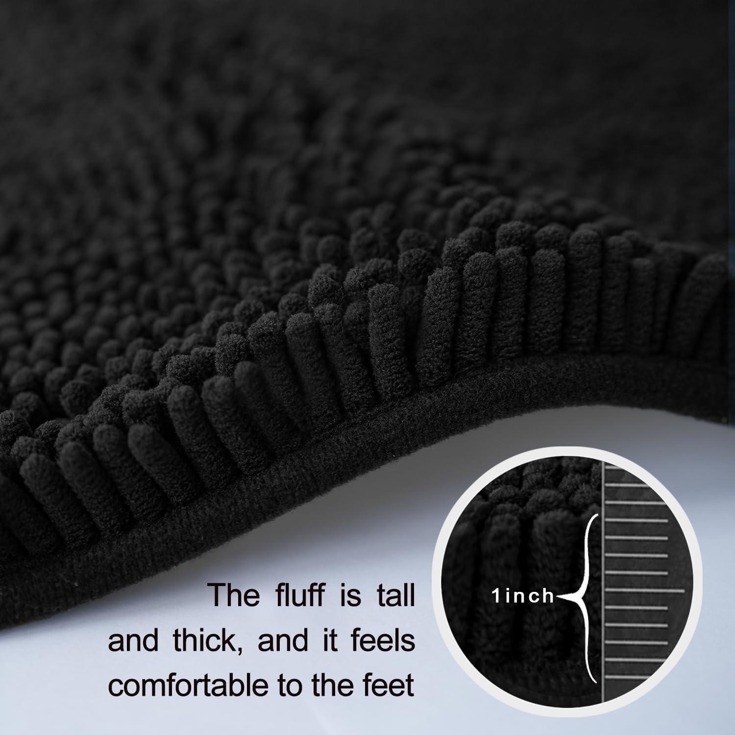 Alfombra de Baño BOANKODU 58x36 cm Antideslizante Negra