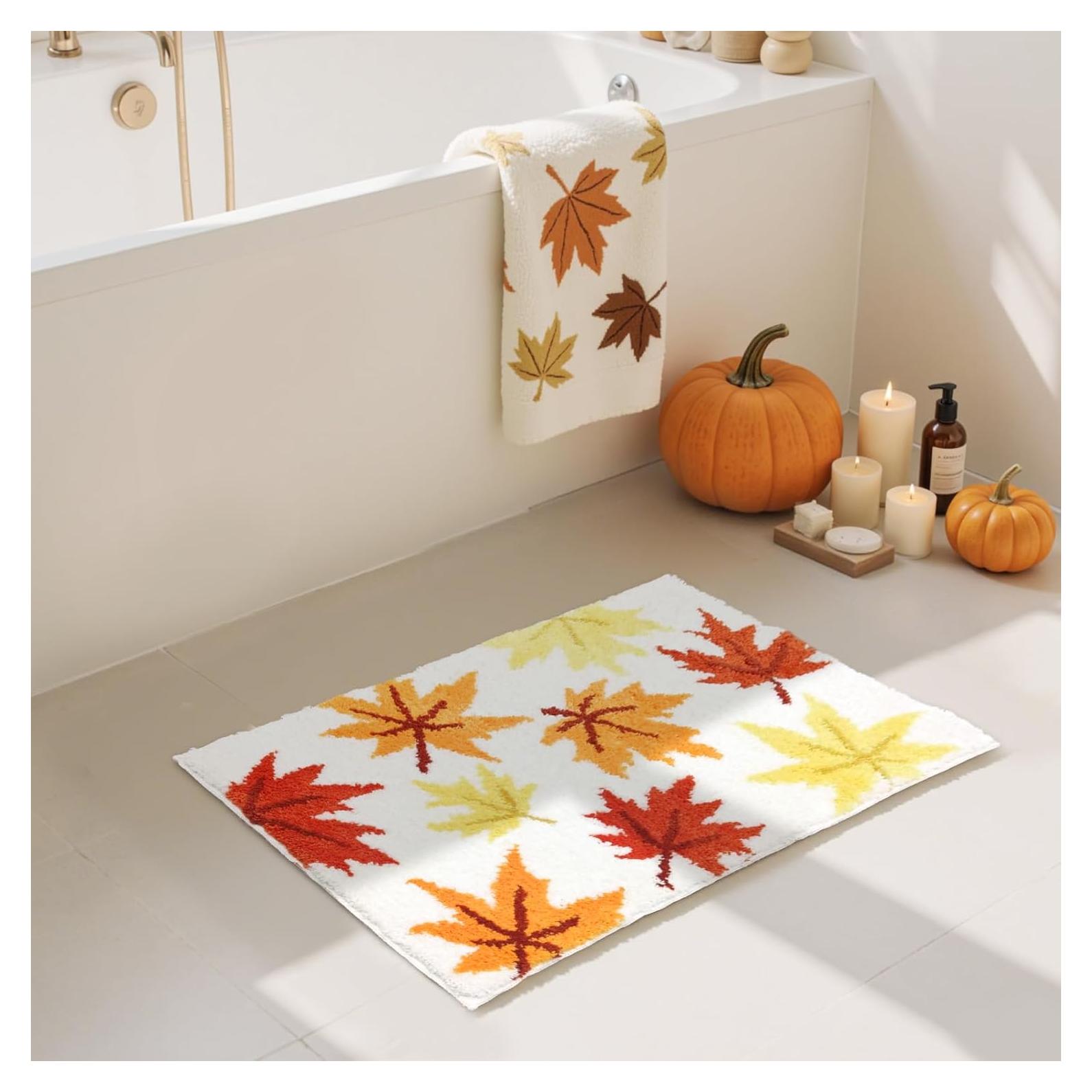 Alfombra de Baño Mocsicka 61x40cm Naranja Antideslizante