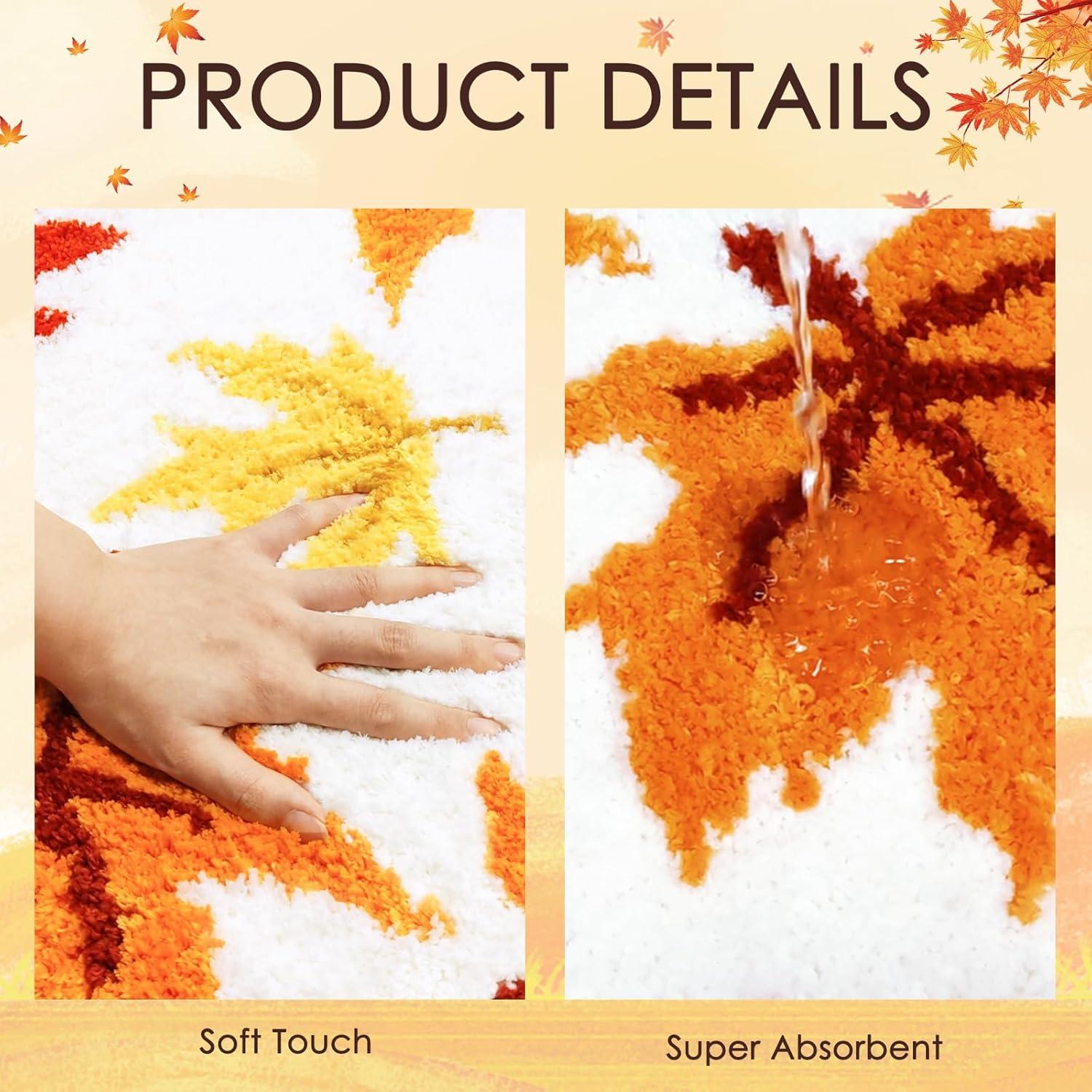 Alfombra de Baño Mocsicka 61x40cm Naranja Antideslizante