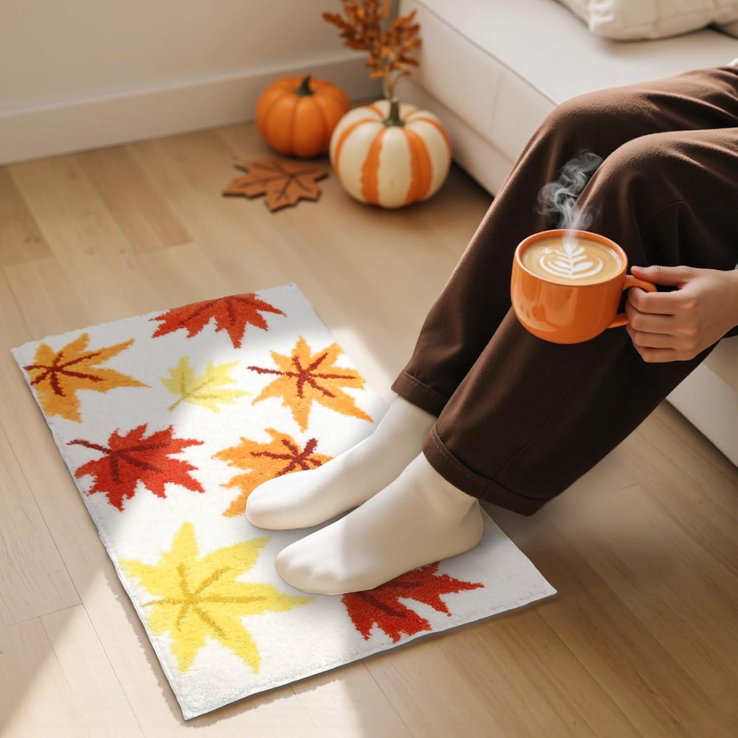 Alfombra de Baño Mocsicka 61x40cm Naranja Antideslizante