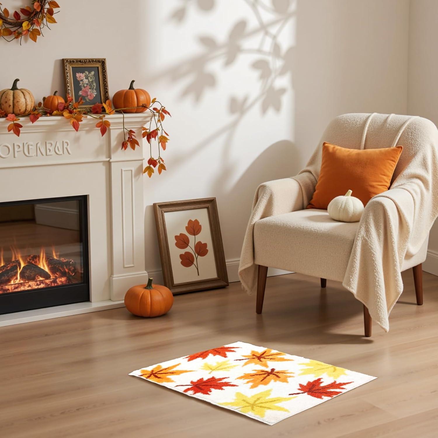 Alfombra de Baño Mocsicka 61x40cm Naranja Antideslizante