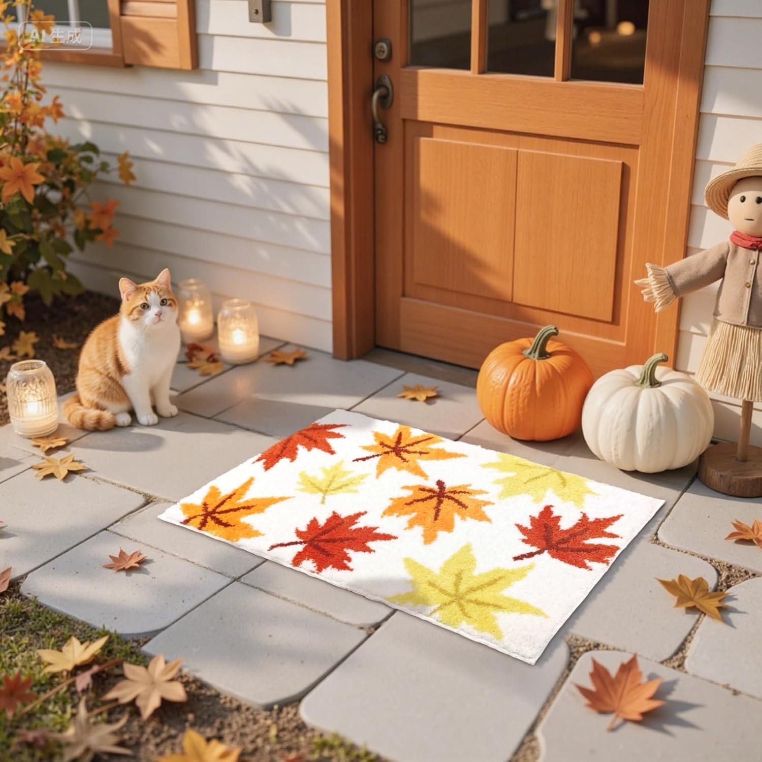 Alfombra de Baño Mocsicka 61x40cm Naranja Antideslizante