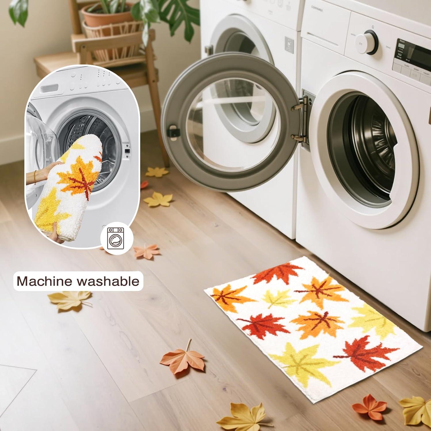 Alfombra de Baño Mocsicka 61x40cm Naranja Antideslizante