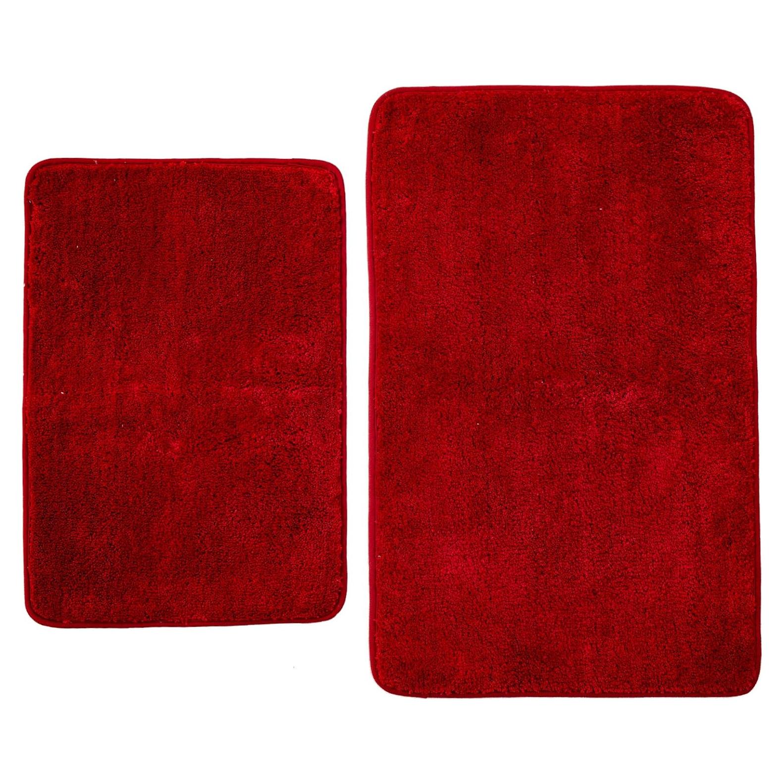 Conjunto de Alfombrillas de Baño DSHXL 2 Piezas Rojo Antideslizante