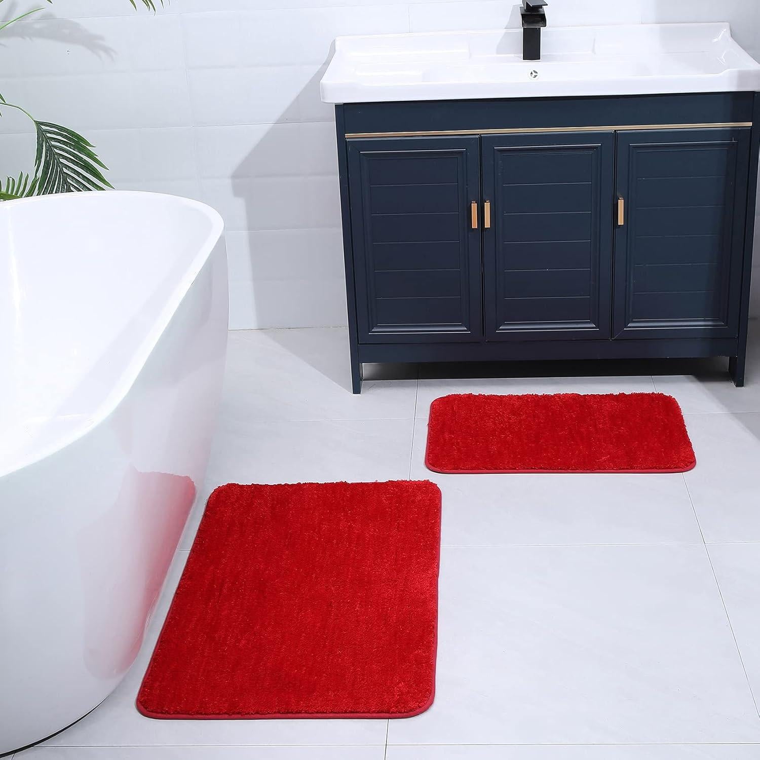 Conjunto de Alfombrillas de Baño DSHXL 2 Piezas Rojo Antideslizante
