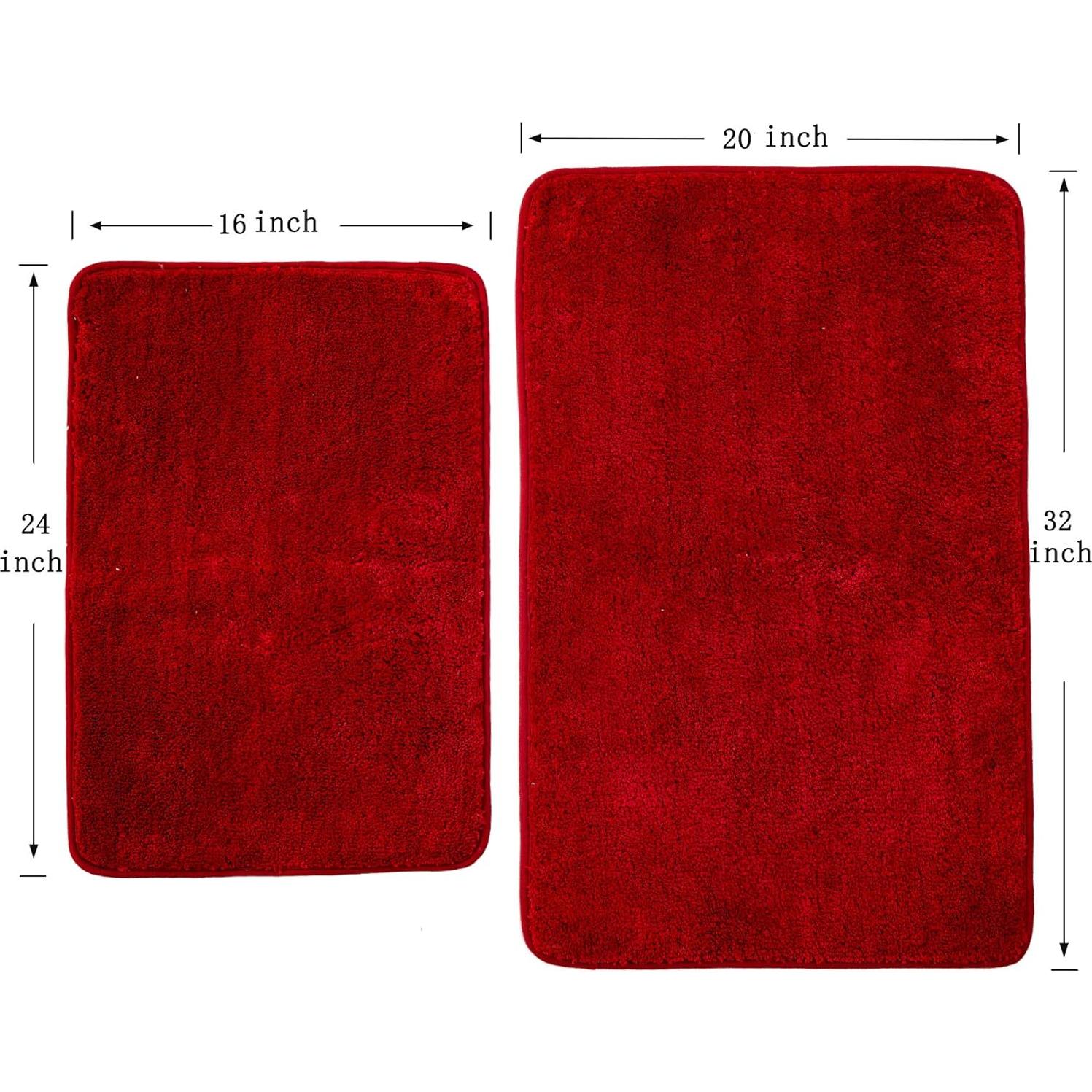 Conjunto de Alfombrillas de Baño DSHXL 2 Piezas Rojo Antideslizante