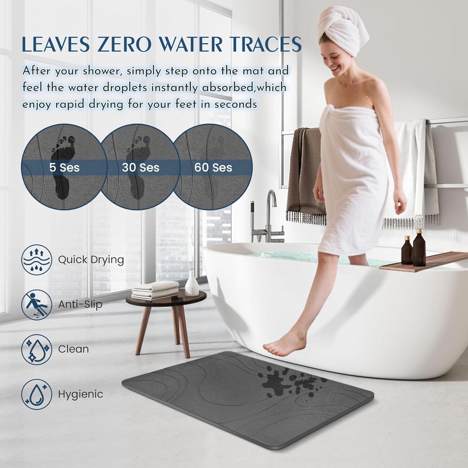 Alfombra de Baño Antideslizante SHUSHIYAJU 61x39cm Gris