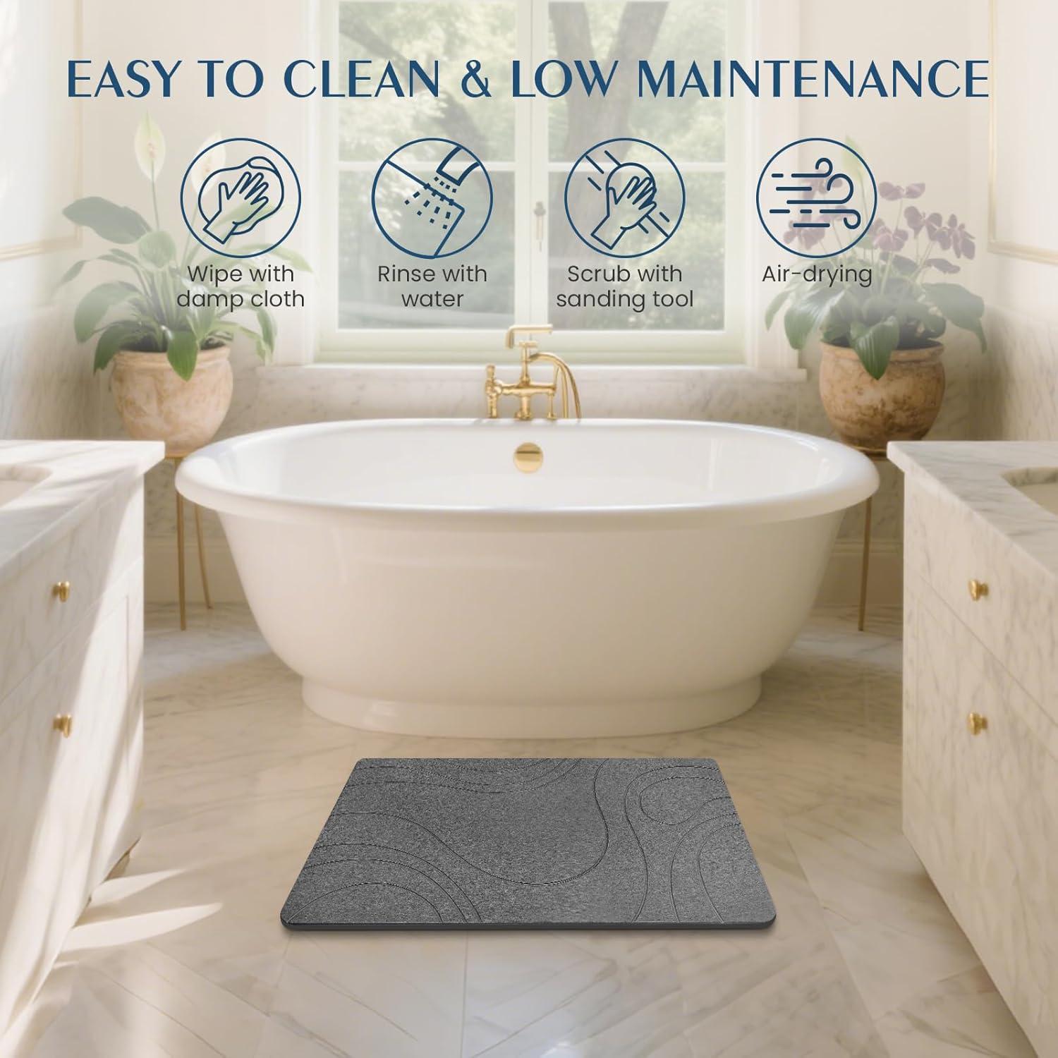 Alfombra de Baño Antideslizante SHUSHIYAJU 61x39cm Gris