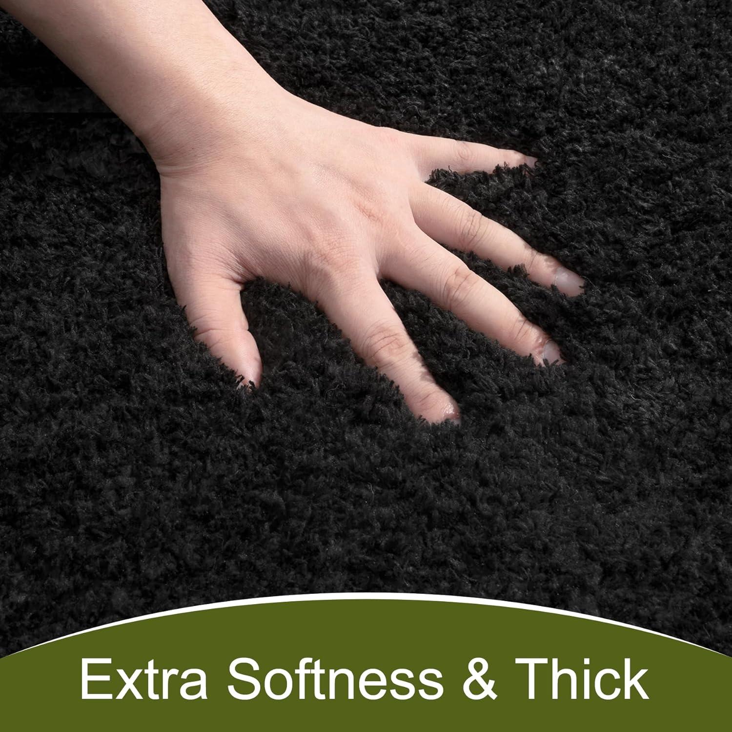 Alfombra de Baño AROGAN Antideslizante Microfibra 61x43cm Negro