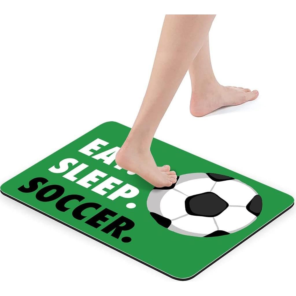 Alfombrilla de Baño Antideslizante HommomH Verde Fútbol 61x43cm