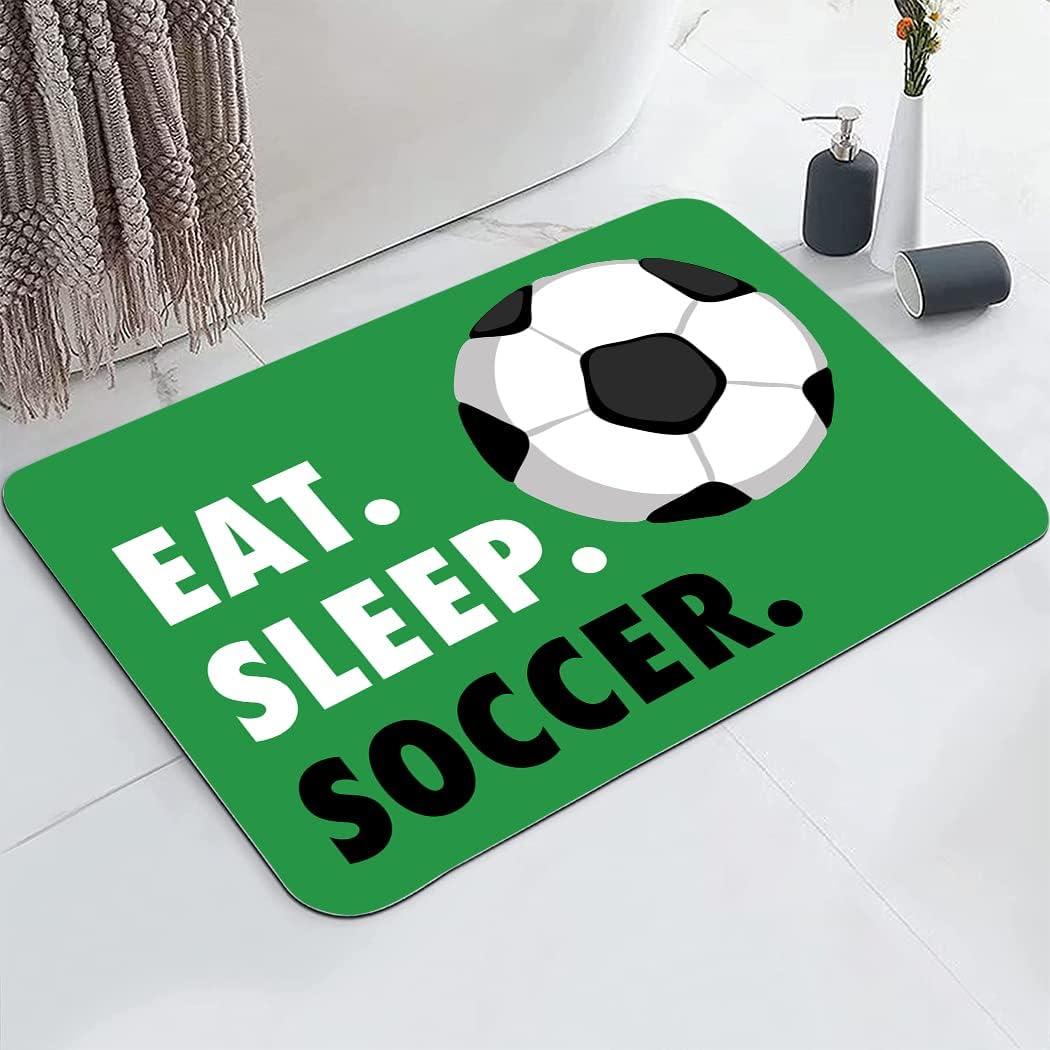 Alfombrilla de Baño Antideslizante HommomH Verde Fútbol 61x43cm