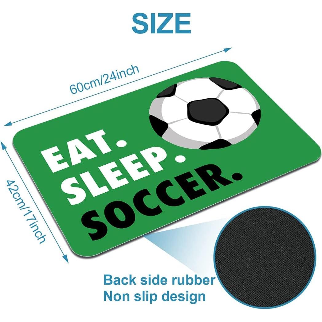 Alfombrilla de Baño Antideslizante HommomH Verde Fútbol 61x43cm