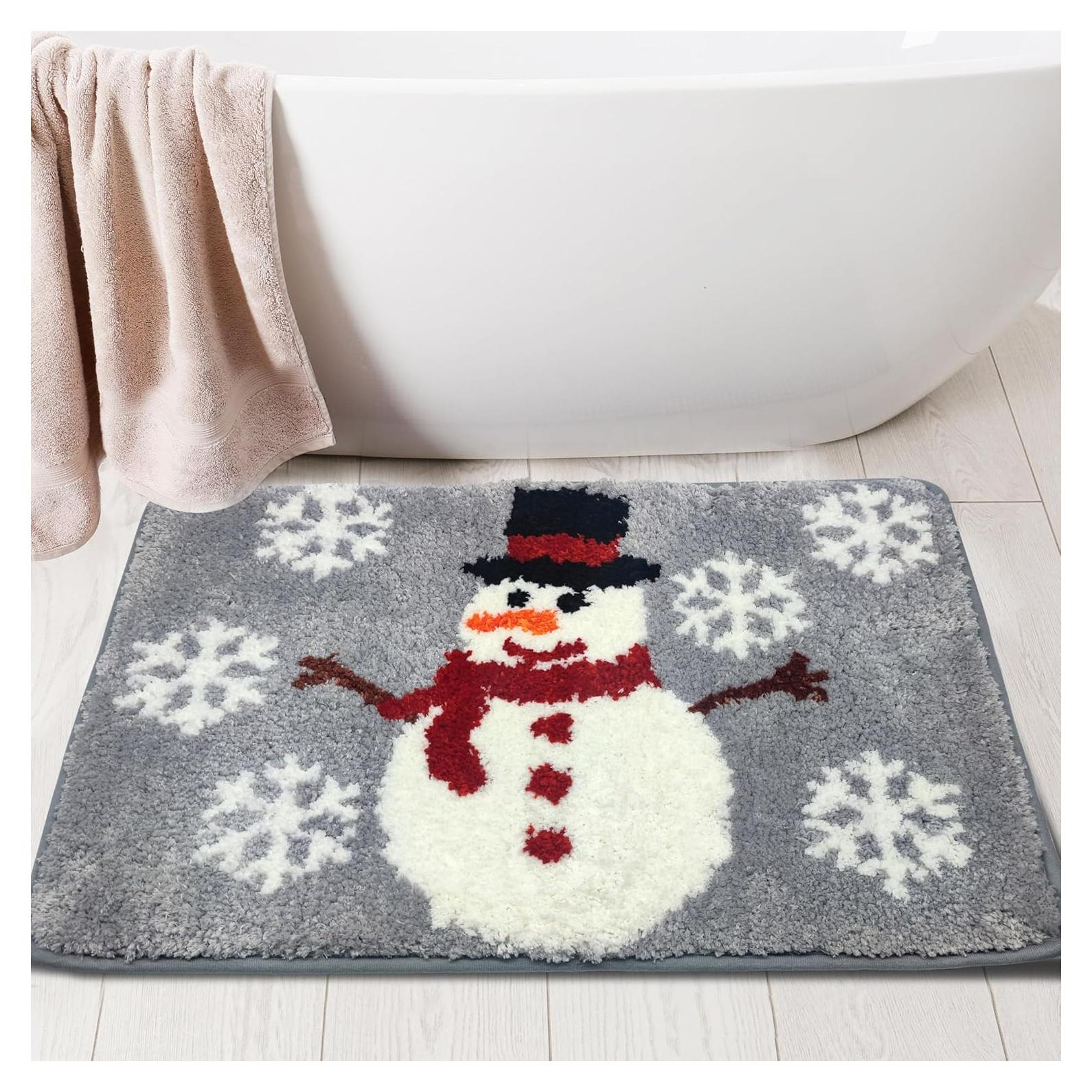 Alfombra de Baño Navideña Pinata Muñeco de Nieve 40x61 cm