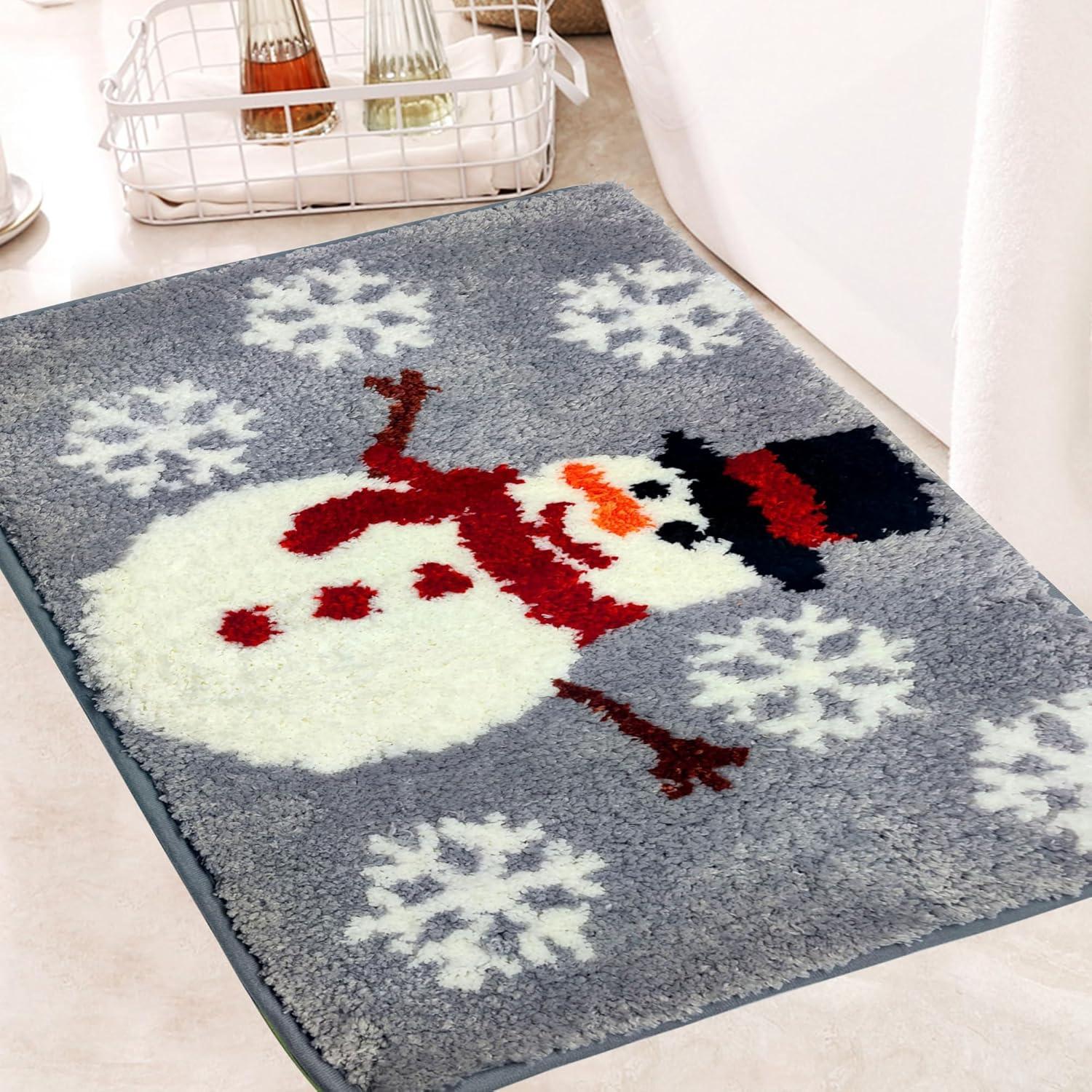 Alfombra de Baño Navideña Pinata Muñeco de Nieve 40x61 cm