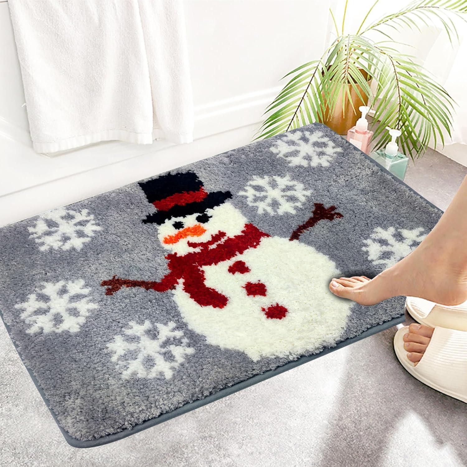 Alfombra de Baño Navideña Pinata Muñeco de Nieve 40x61 cm