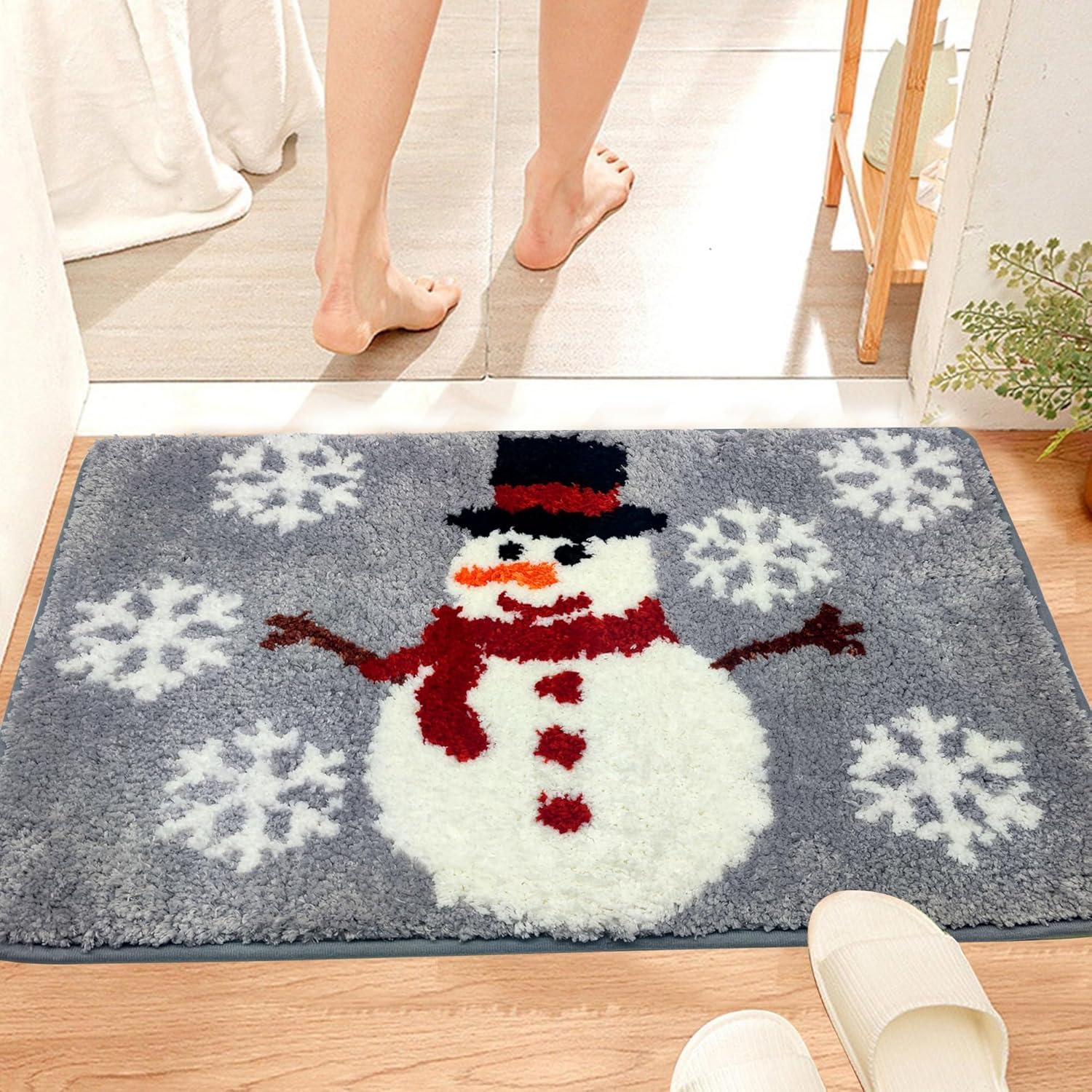 Alfombra de Baño Navideña Pinata Muñeco de Nieve 40x61 cm