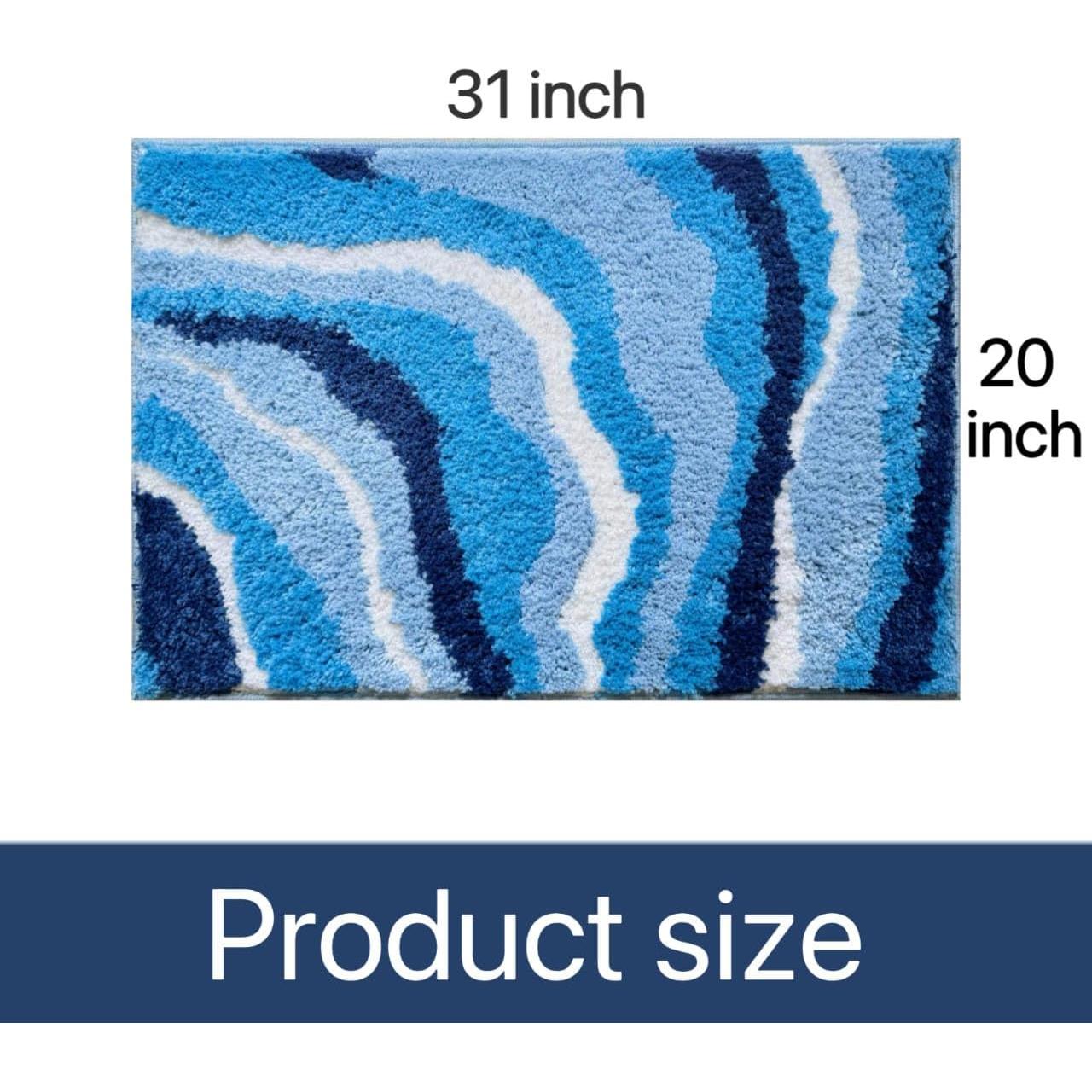 Alfombra de Baño FJMCOZY CR-waveblue2 Azul Onda del Mar 78x51cm