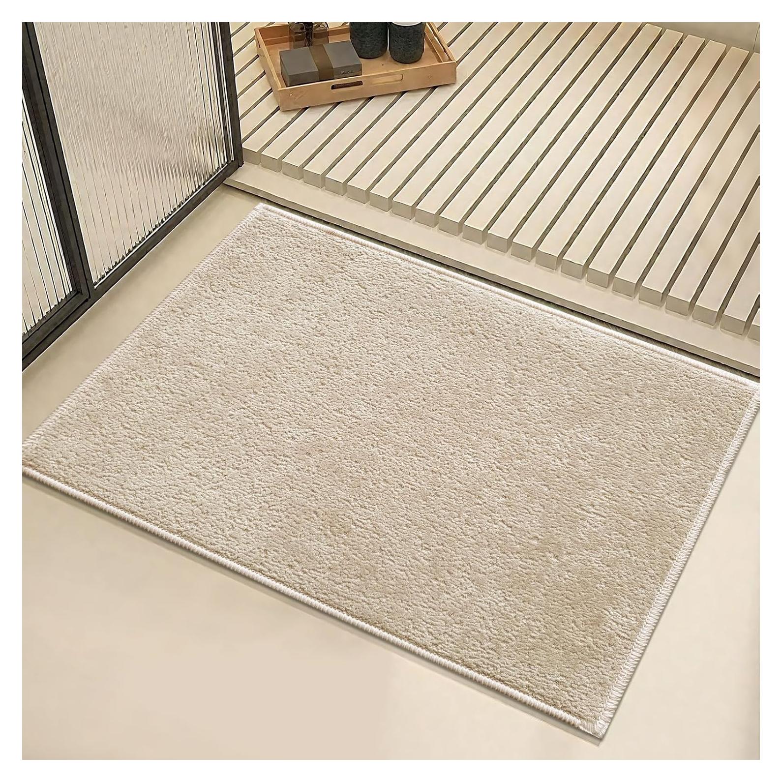 Alfombra de baño Bilimili 43x61 cm Antideslizante Café Claro