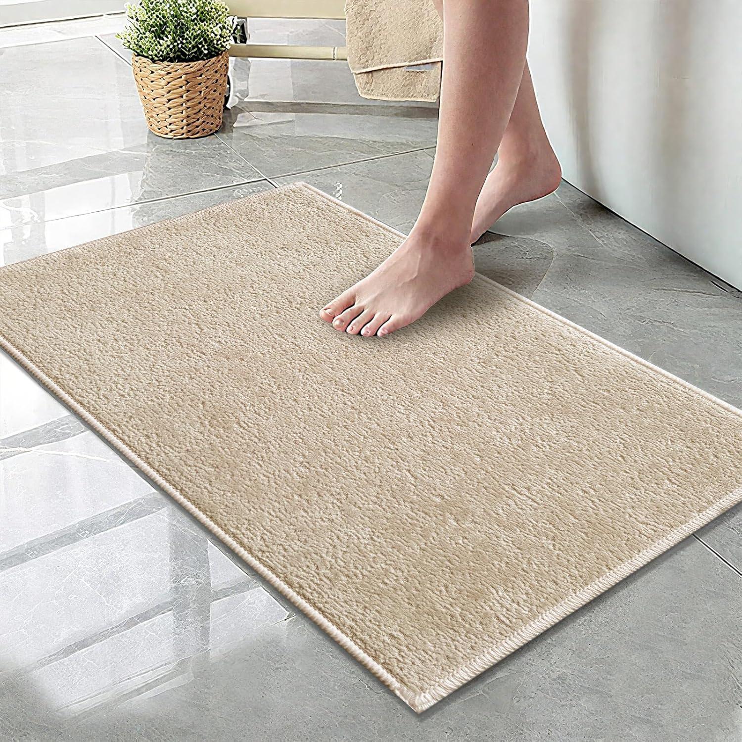 Alfombra de baño Bilimili 43x61 cm Antideslizante Café Claro