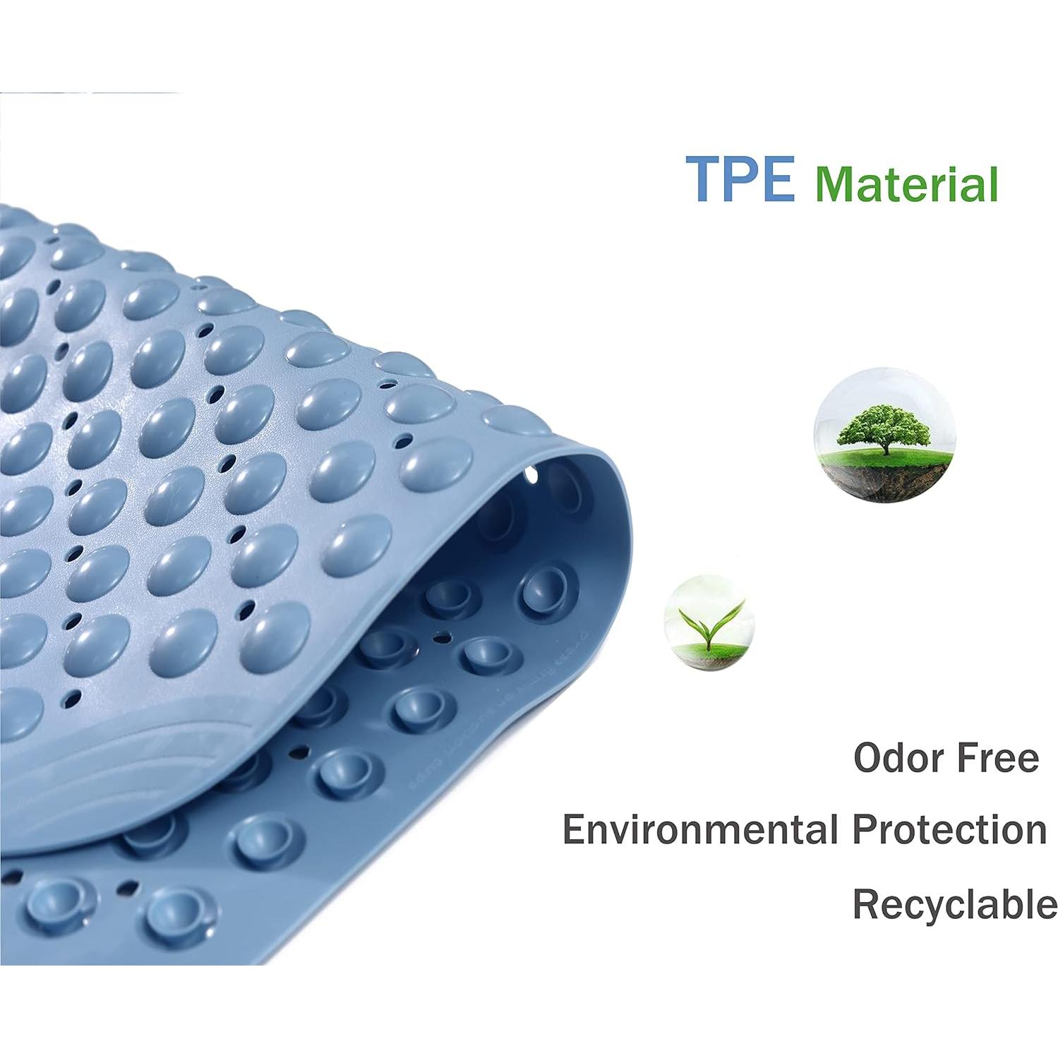 Alfombra de Baño Antideslizante Mantto 89x41cm Azul TPE