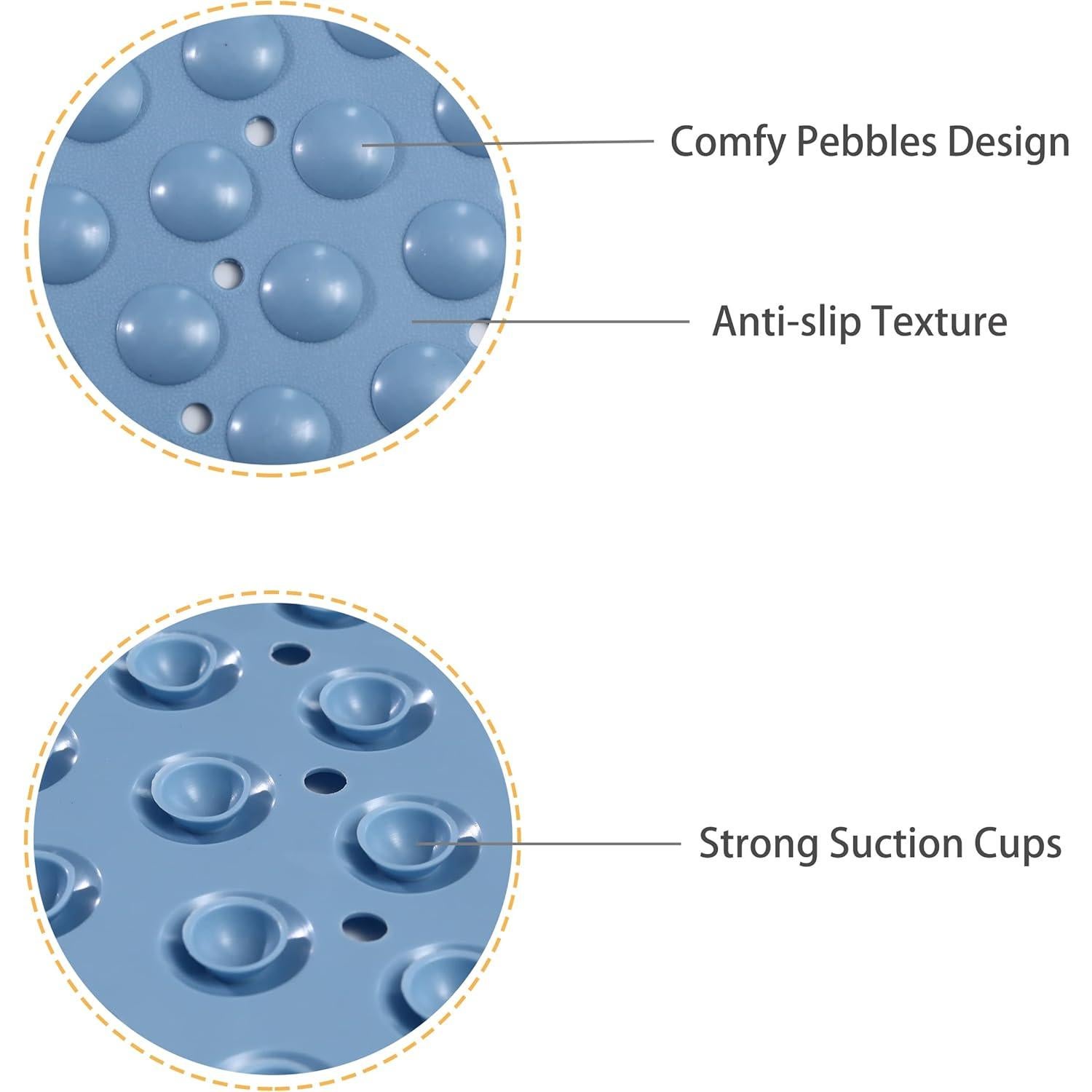 Alfombra de Baño Antideslizante Mantto 89x41cm Azul TPE