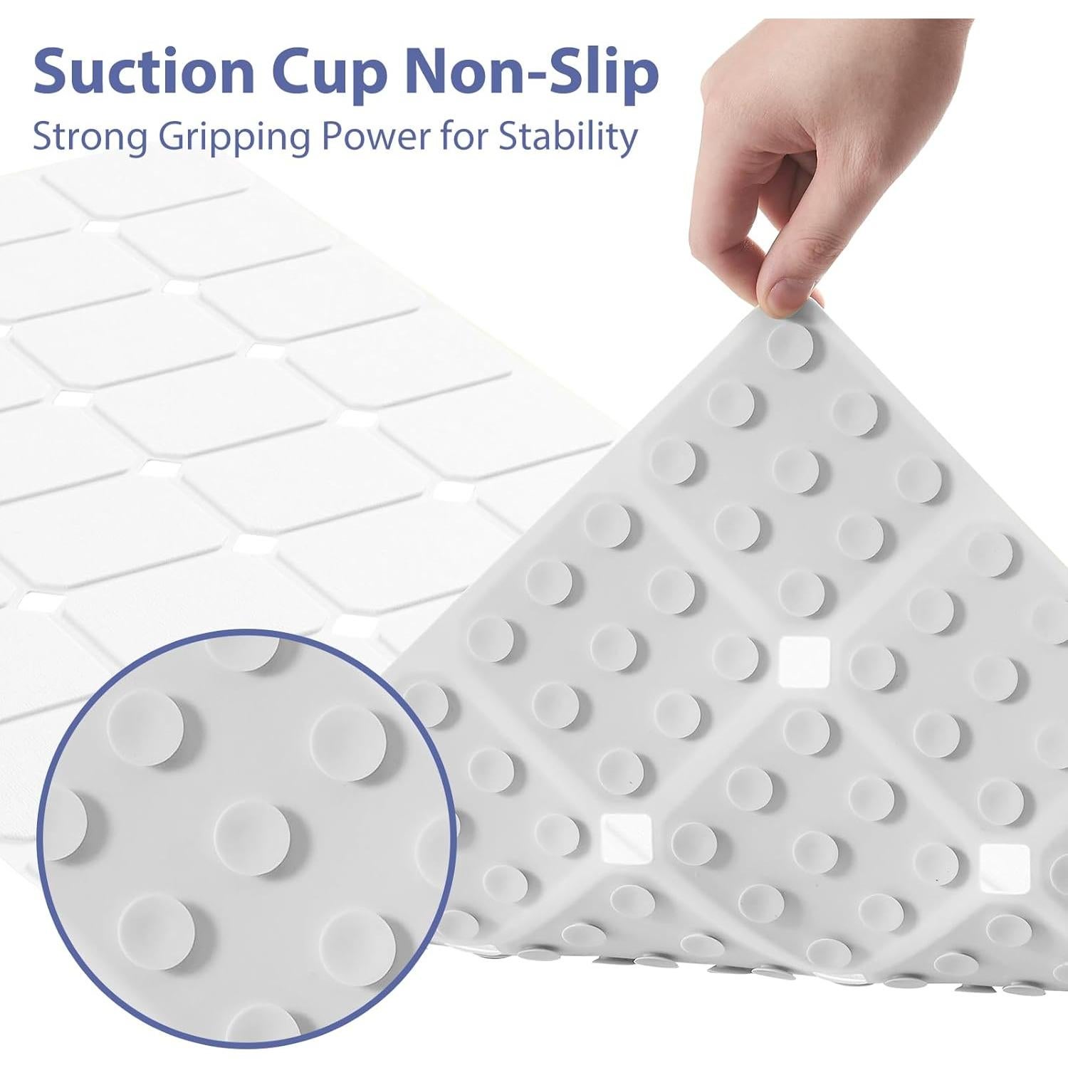 Alfombra de Baño Antideslizante MeimeiDe 102cm x 38cm Blanca