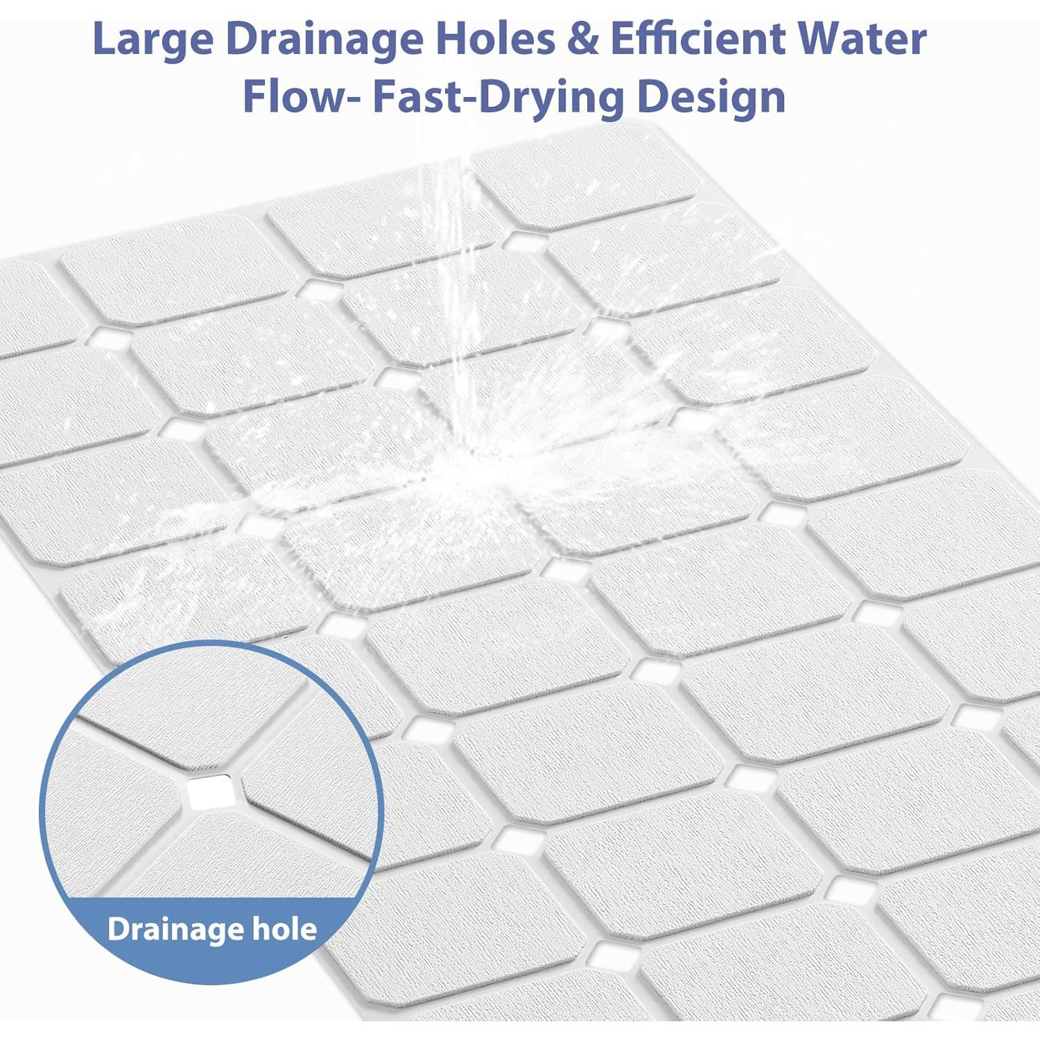 Alfombra de Baño Antideslizante MeimeiDe 102cm x 38cm Blanca