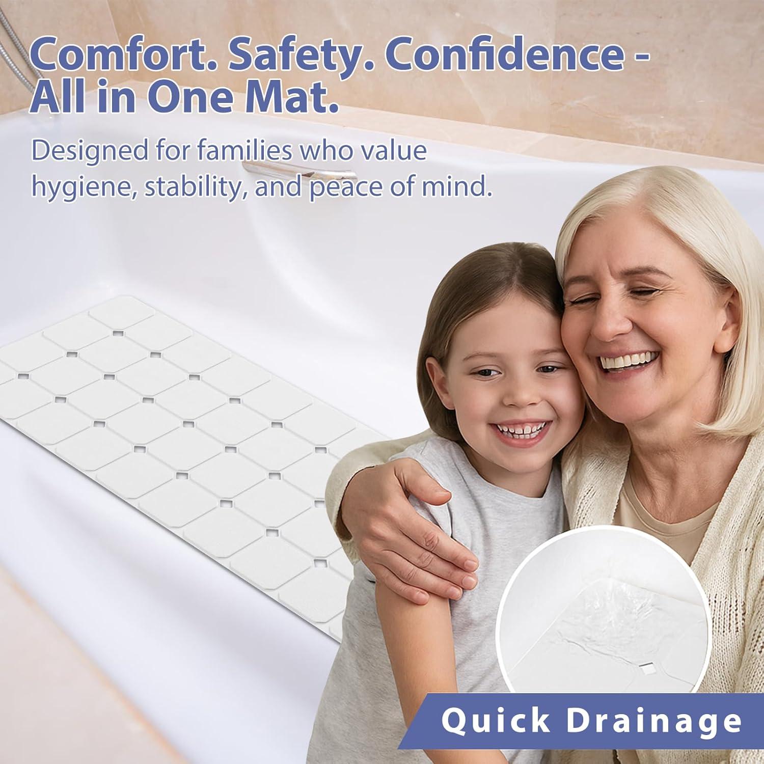 Alfombra de Baño Antideslizante MeimeiDe 102cm x 38cm Blanca