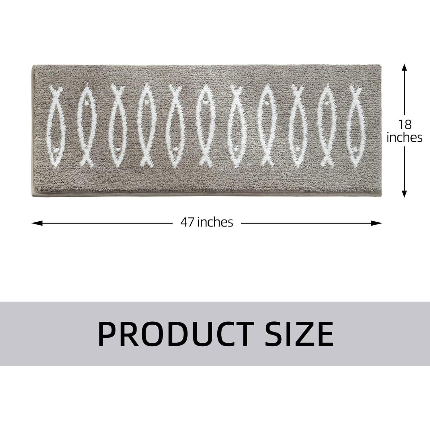 Alfombra de Baño ZOESIOER Microfibra Gris Marrón 45x119cm