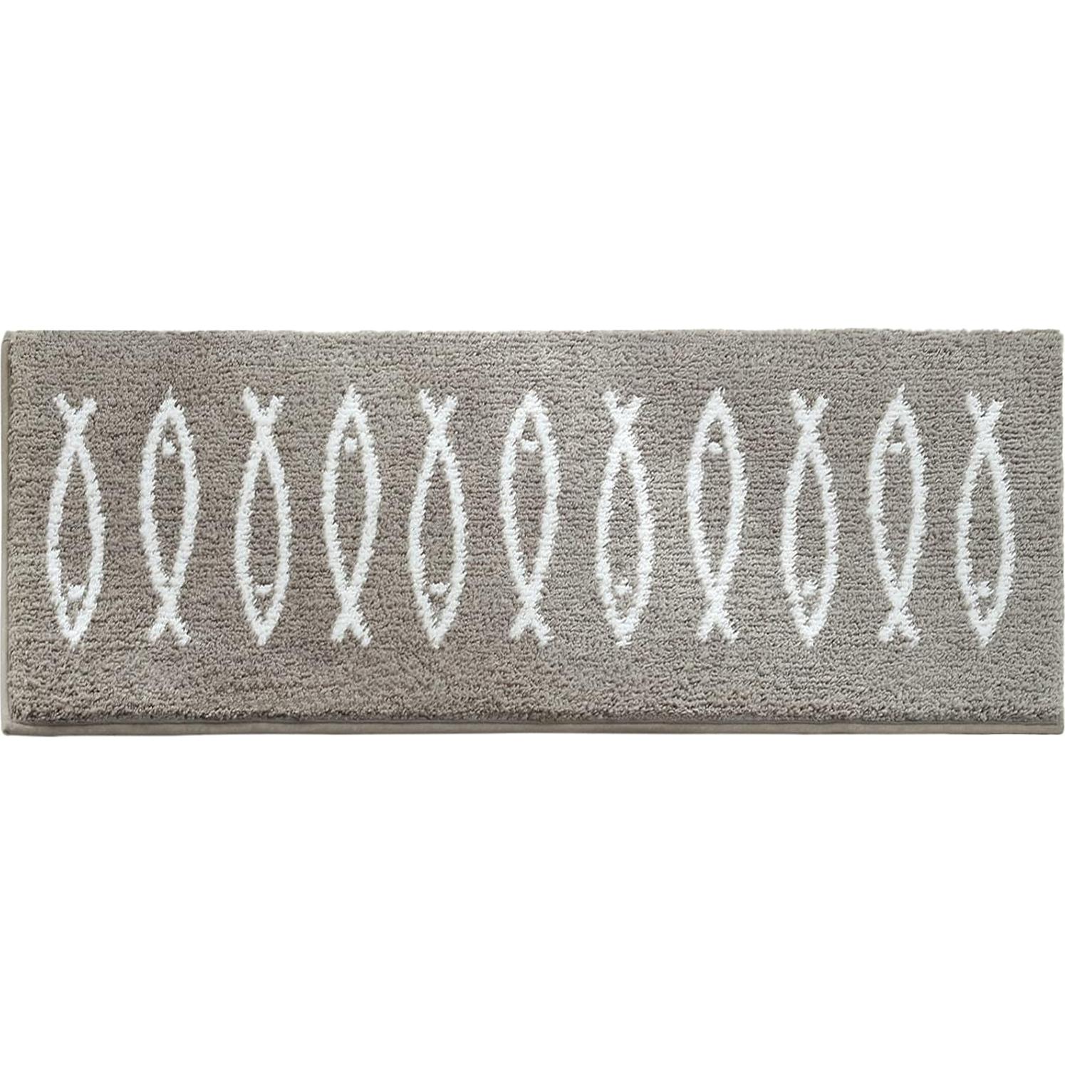 Alfombra de Baño ZOESIOER Microfibra Gris Marrón 45x119cm