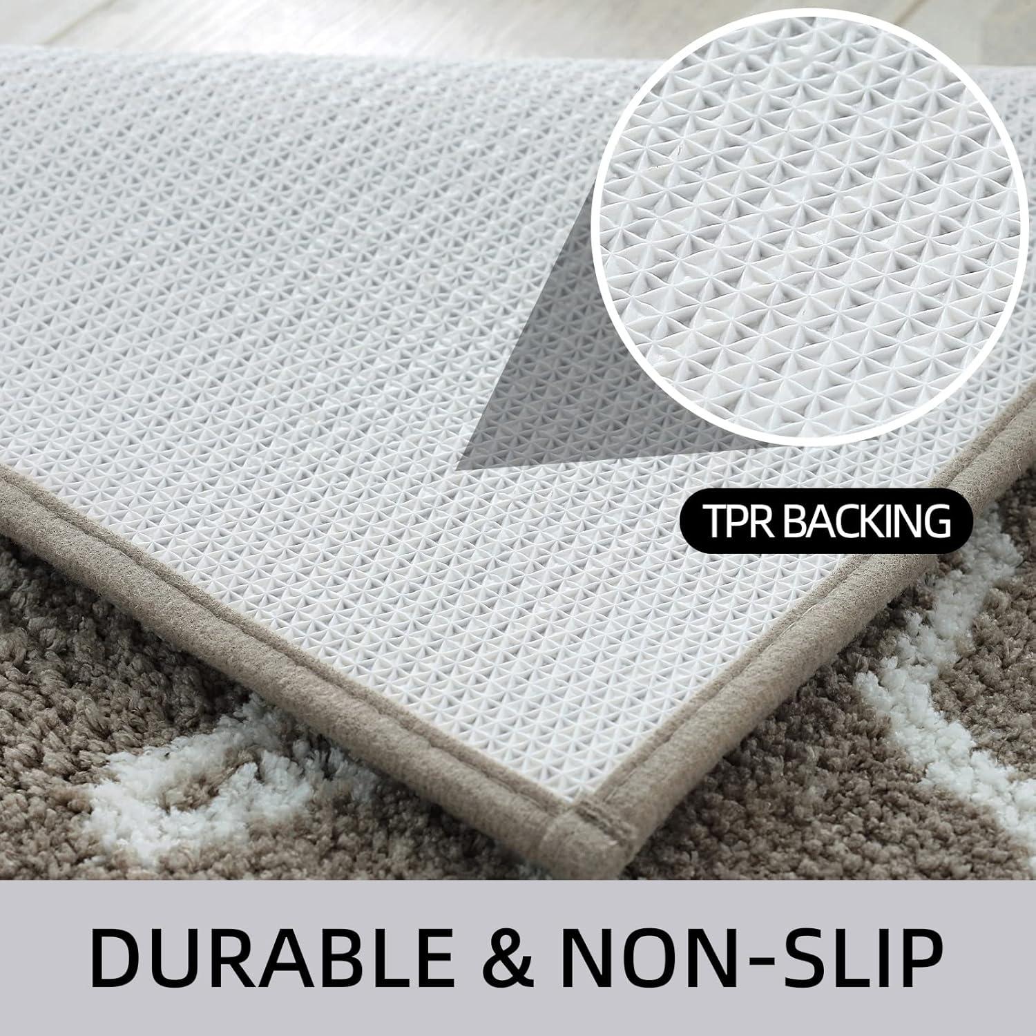 Alfombra de Baño ZOESIOER Microfibra Gris Marrón 45x119cm