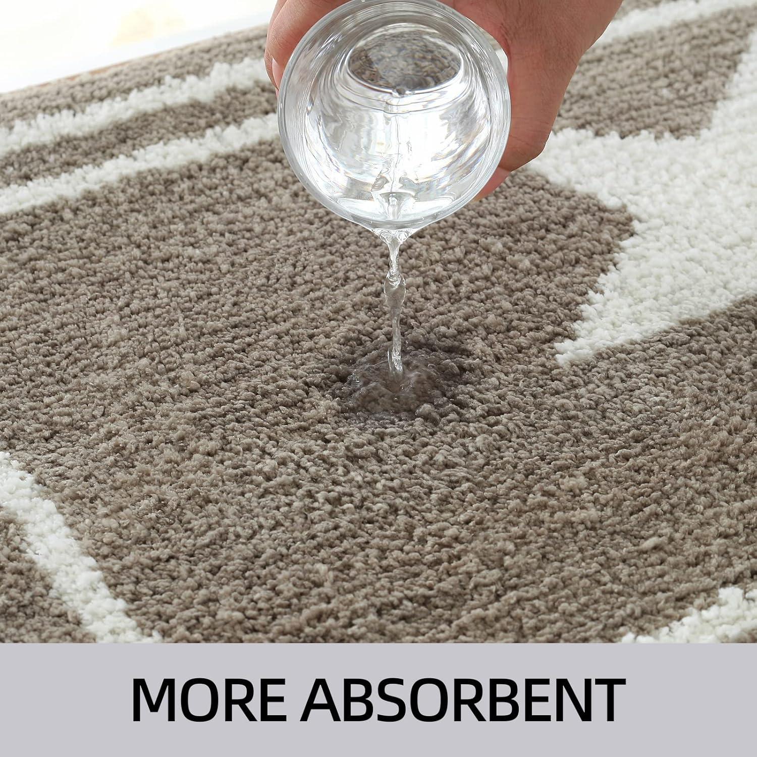 Alfombra de Baño ZOESIOER Microfibra Gris Marrón 45x119cm