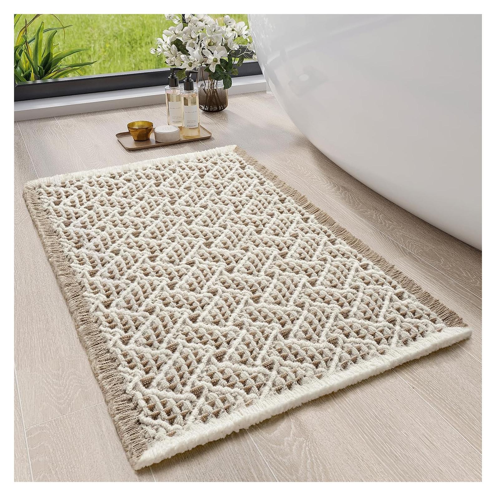 Alfombra de Baño QiCaiJia Waffle 43x61 cm Antideslizante