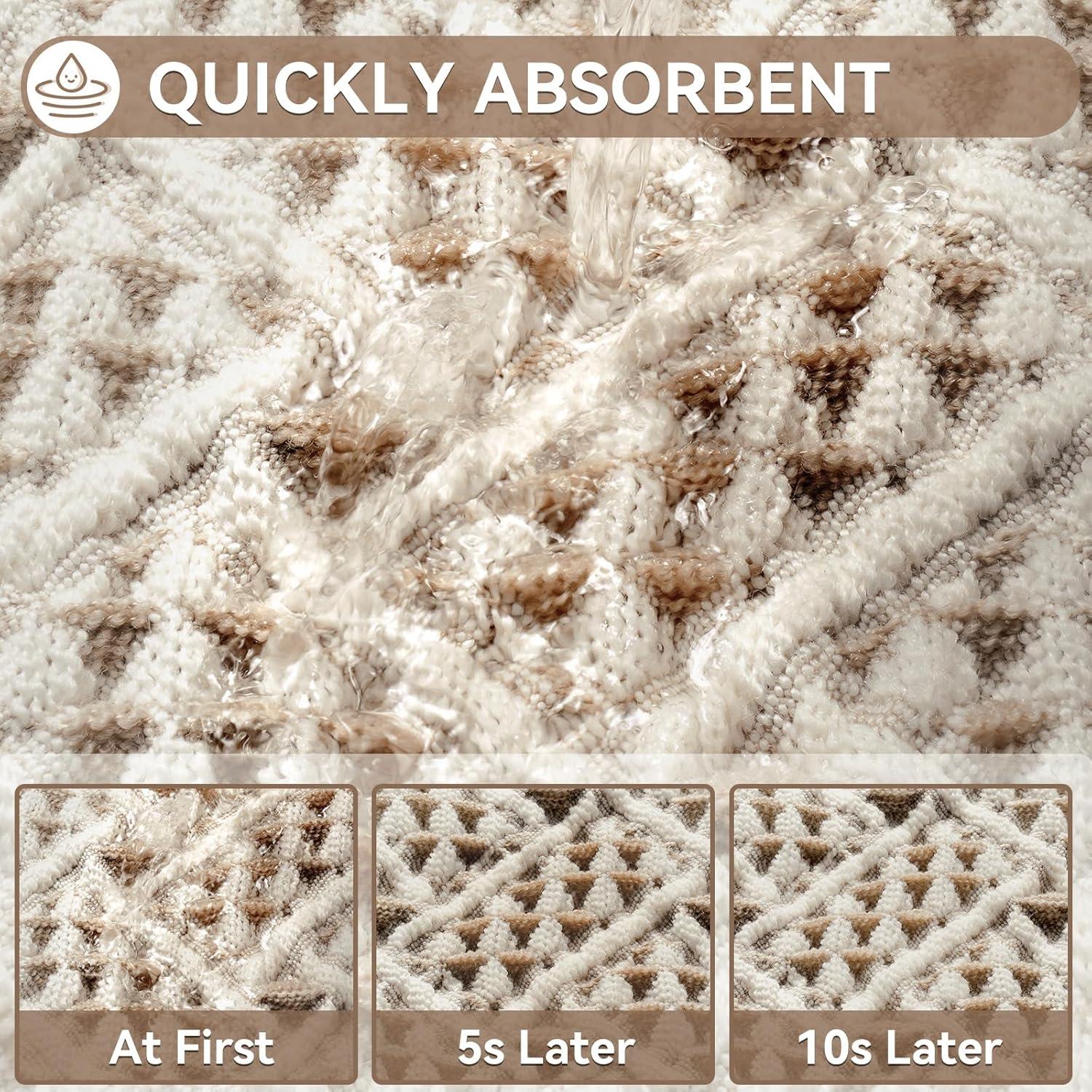 Alfombra de Baño QiCaiJia Waffle 43x61 cm Antideslizante