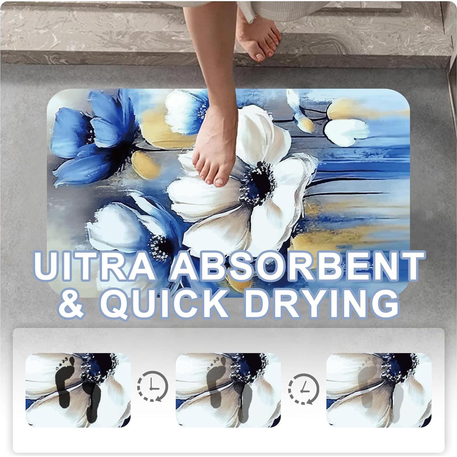 Alfombra de Baño Antideslizante Identiy 43x74 cm Floral