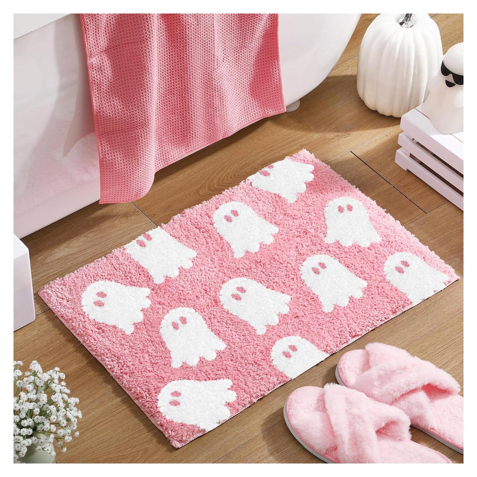 Alfombra de baño antideslizante Hillsuren fantasma rosa 40x60cm